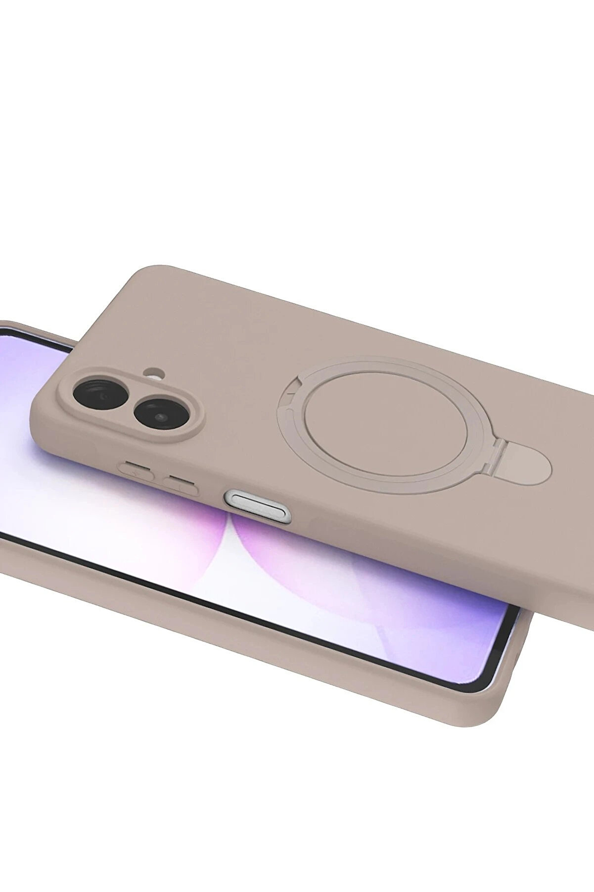 Buti̇k Samsung Galaxy A07 4G Regal Magsafe Standlı Kapak - &Ccedil;&ouml;l Ti̇tanyum-(5796)