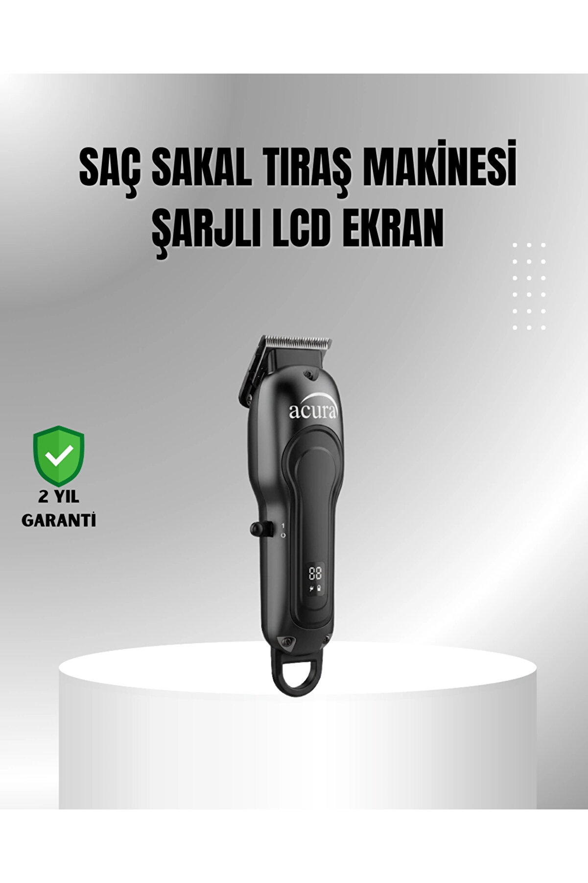 Buti̇k 7000 Rpm G&uuml;&ccedil;l&uuml; Motorlu Lcd G&ouml;stergeli̇ Şarjlı Tıraş Maki̇nesi̇
