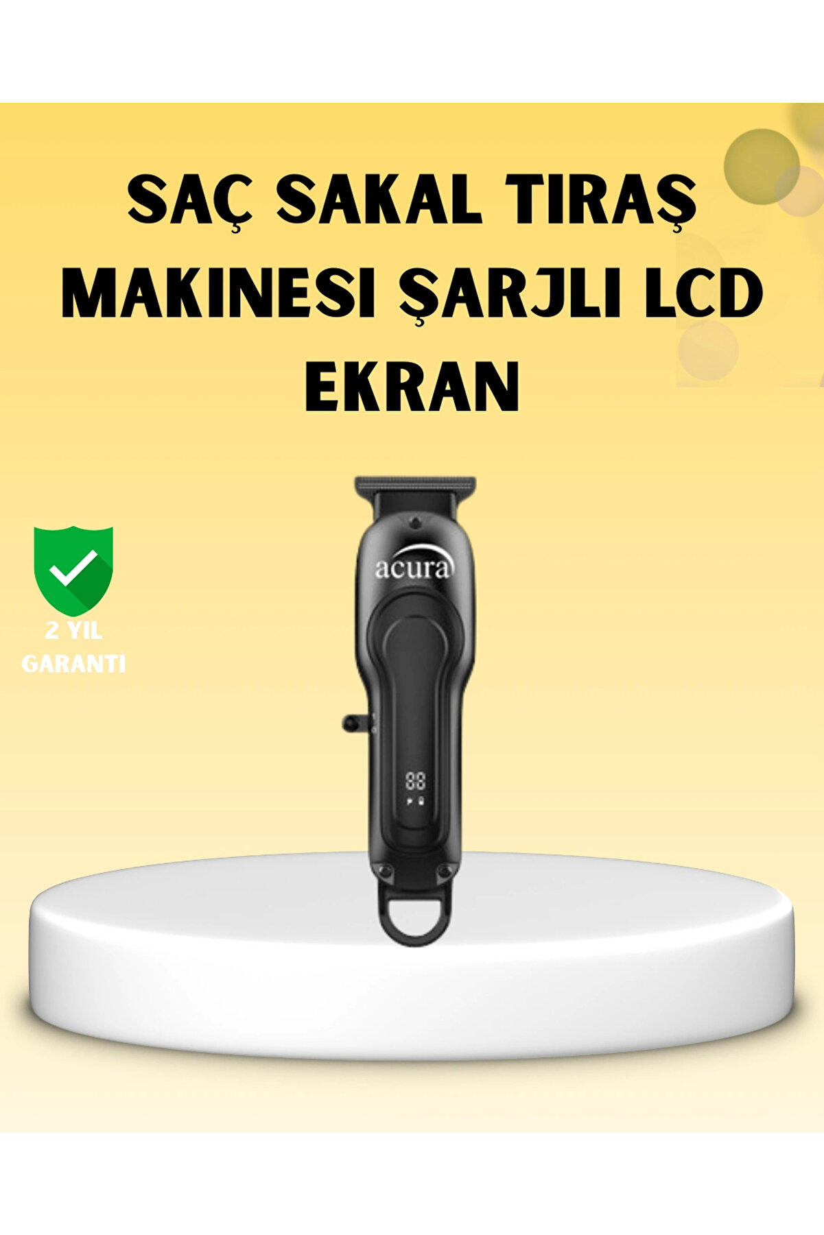 Buti̇k Profesyonel Tıraş Maki̇nesi̇ Lcd Ekranlı Turbo Mod Ve G&uuml;&ccedil;l&uuml; Motor