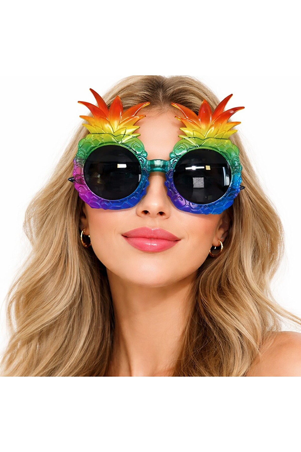 Ethab Ti̇caret Tropi̇kal Ananas Tasarımlı Renkli̇ Hawai̇i̇ Parti̇ G&ouml;zl&uuml;ğ&uuml;