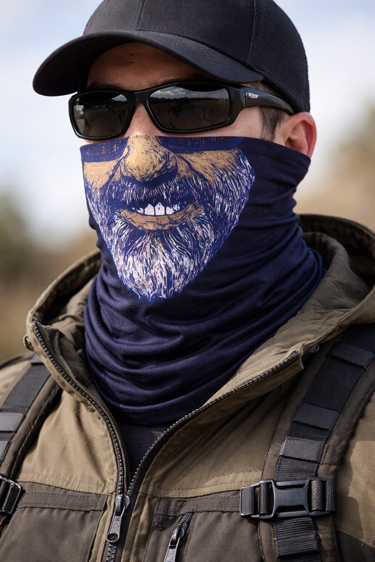 Ethab Ti̇caret Sakallı Y&uuml;z Desenli̇ Baf Buff &ndash; &Ccedil;ok Ama&ccedil;lı Boyunluk &Amp Maske 1 No