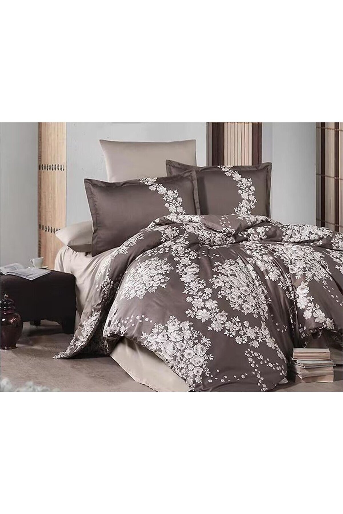 Ethab Ti̇caret Tek Ki̇şi̇li̇k Saten Nev Takımı Melrose V1 Kahve