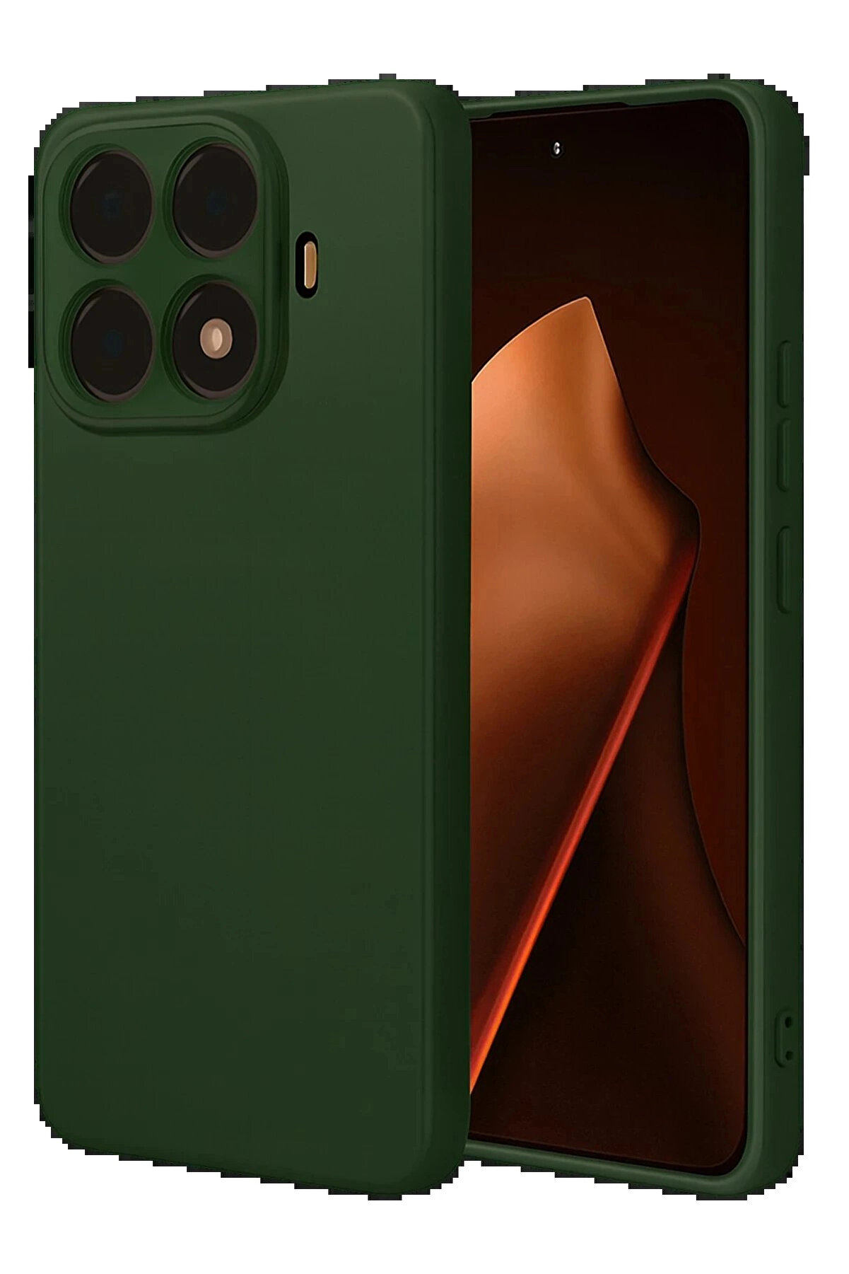 Buti̇k Xi̇aomi̇ Mi̇ 15T Pro Nano İ&ccedil;i̇ Kadi̇fe Si̇li̇kon - Koyu Yeşi̇l-(5796)