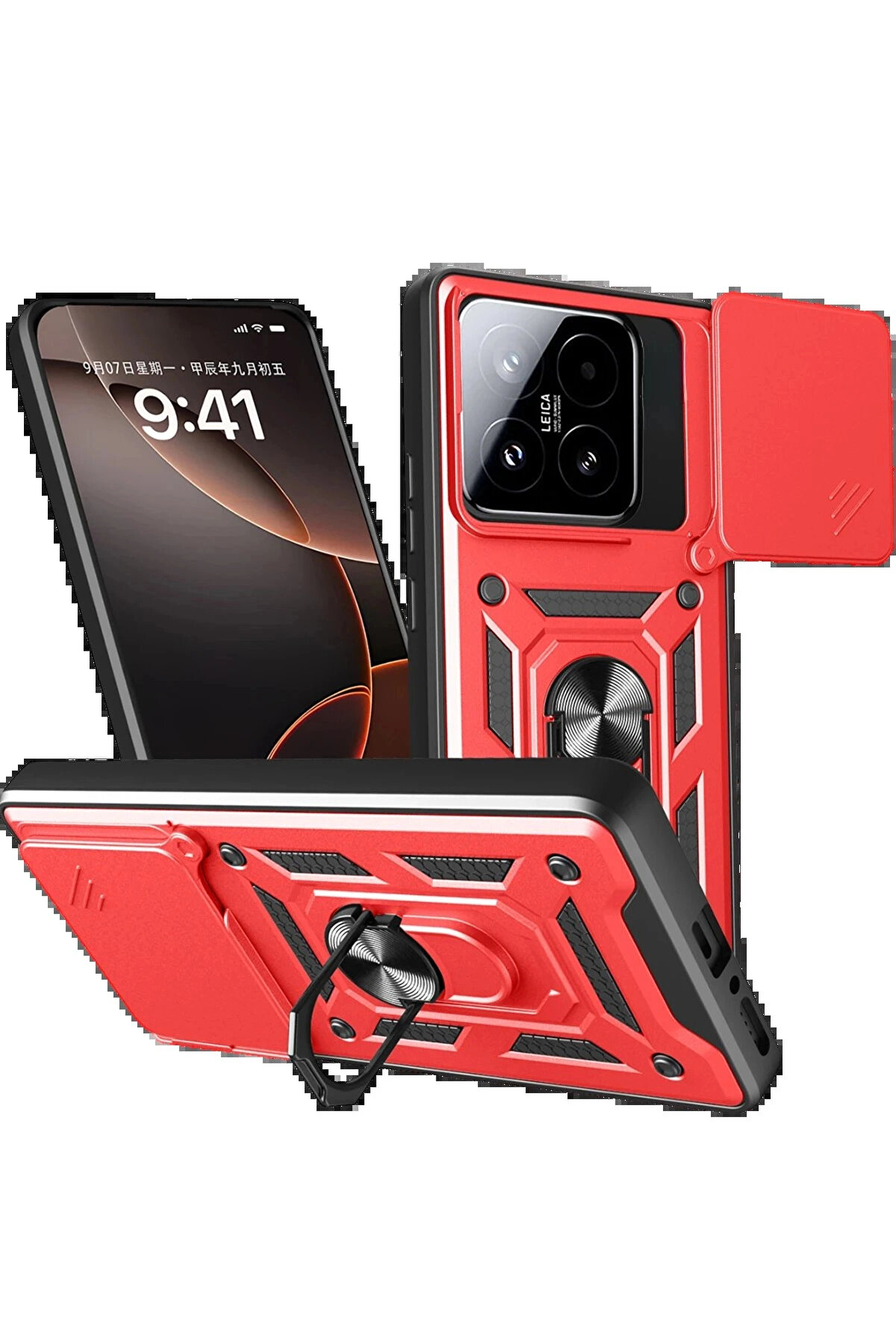 Buti̇k Xi̇aomi̇ Mi̇ 15T Pars Lens Y&uuml;z&uuml;kl&uuml; Si̇li̇kon - Kırmızı-(5796)