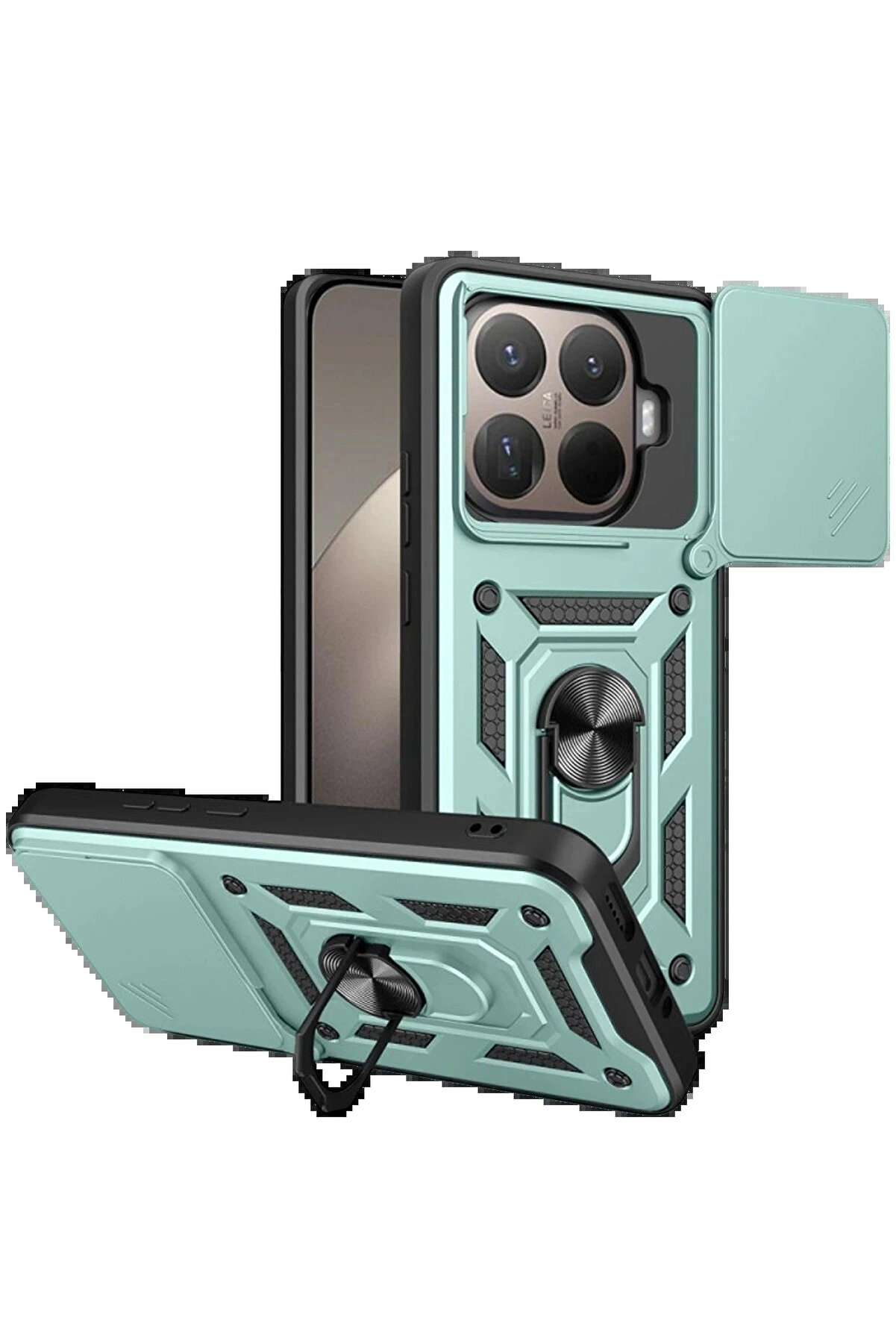 Buti̇k Xi̇aomi̇ Mi̇ 15T Pro Pars Lens Y&uuml;z&uuml;kl&uuml; Si̇li̇kon - Yeşi̇l-(5796)