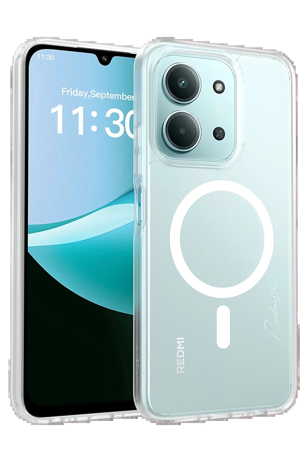 Buti̇k Xi̇aomi̇ Redmi̇ 15C 4G Jota Magsafe Kapak - Şeffaf-(5796)