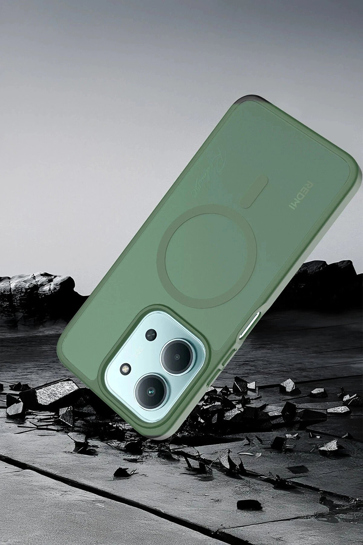 Buti̇k Xi̇aomi̇ Redmi̇ 15C 4G Jota Magsafe Kapak - Koyu Yeşi̇l-(5796)