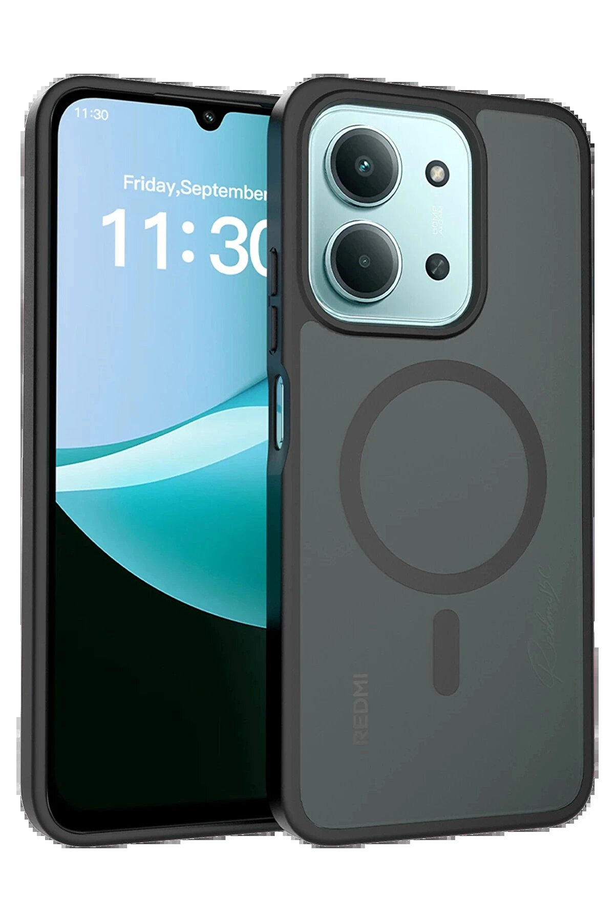 Buti̇k Xi̇aomi̇ Redmi̇ 15C 4G Jota Magsafe Kapak - Si̇yah-(5796)