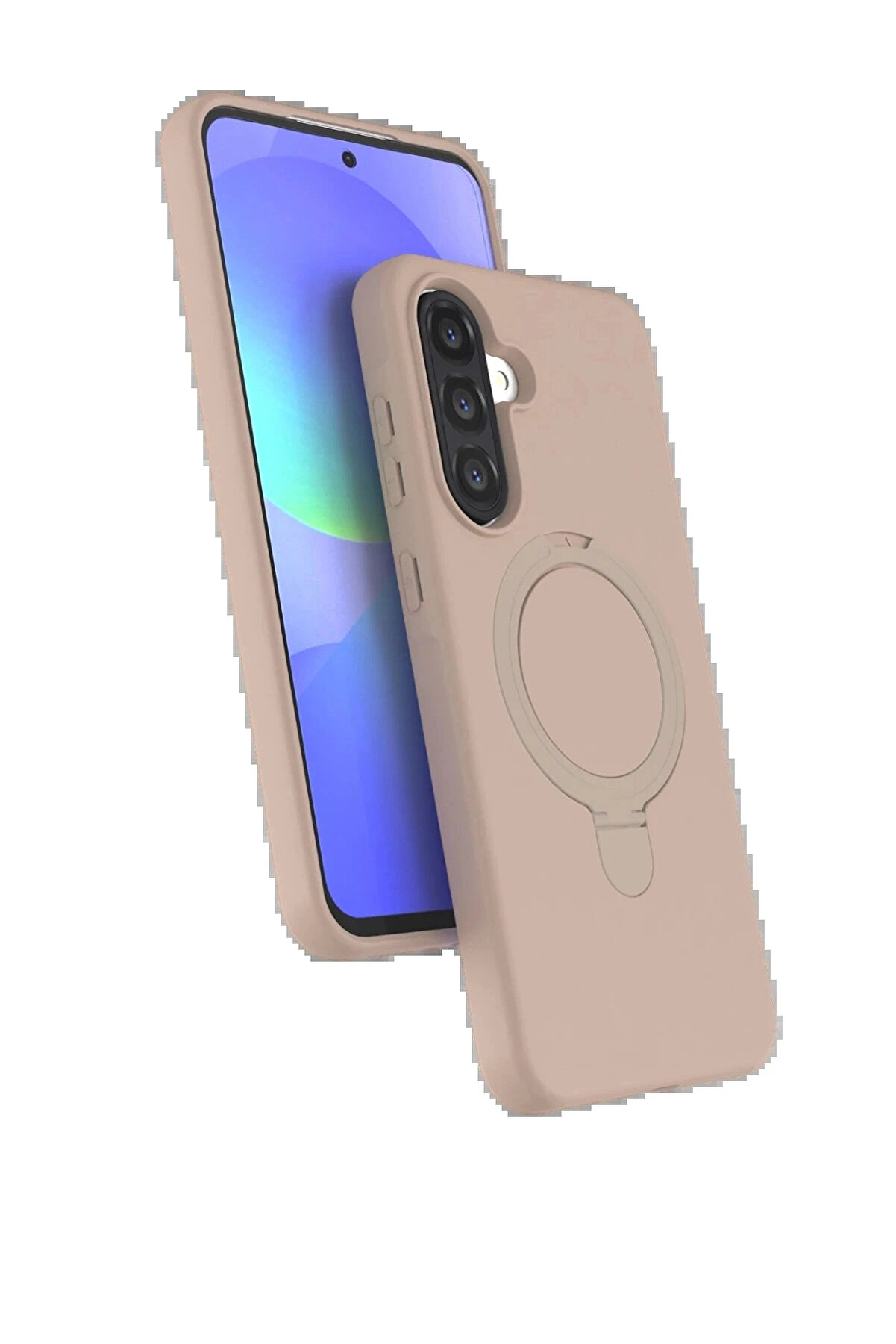 Buti̇k Samsung Galaxy A36 Regal Magsafe Standlı Kapak - &Ccedil;&ouml;l Ti̇tanyum-(5796)