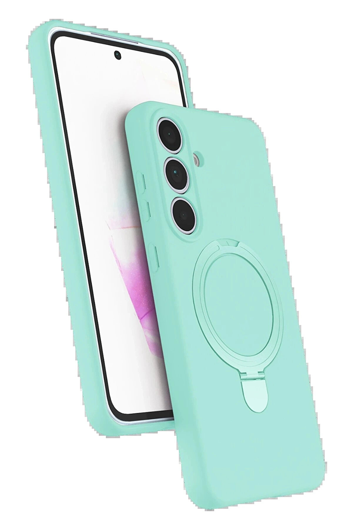 Buti̇k Samsung Galaxy S25 Fe Regal Magsafe Standlı Kapak - Su Yeşi̇li̇-(5796)