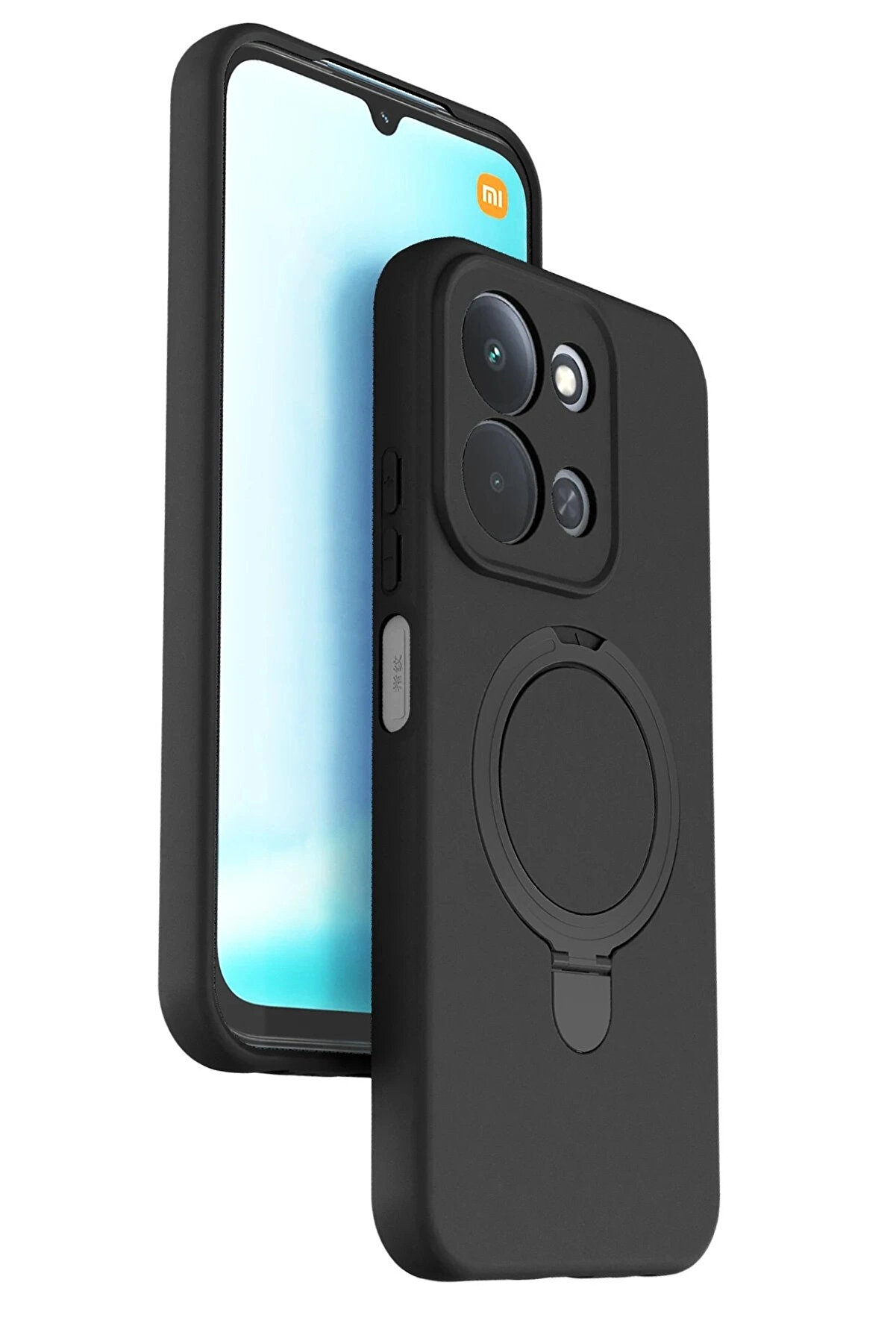 Buti̇k Xi̇aomi̇ Redmi̇ 15C 4G Regal Magsafe Standlı Kapak - Si̇yah-(5796)