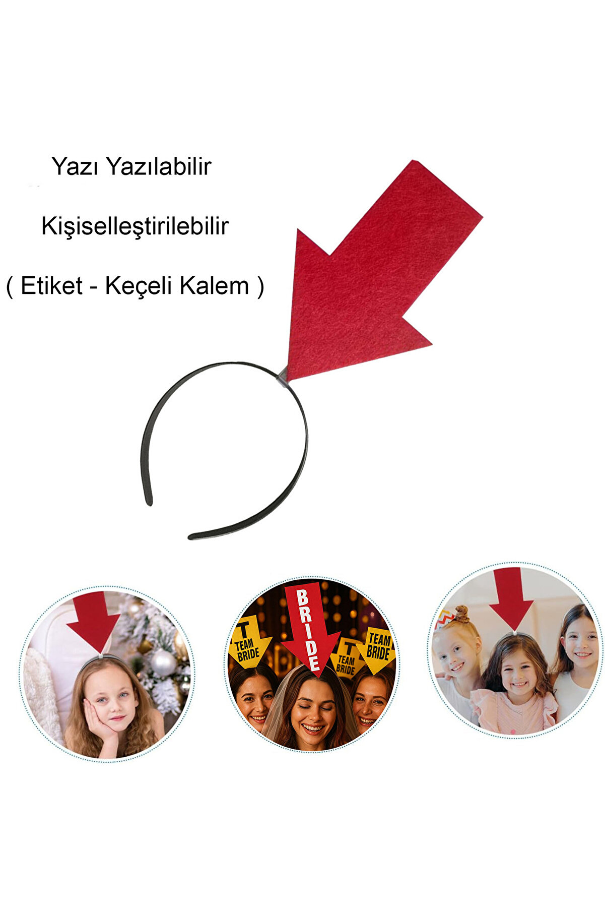 Ethab Ti̇caret Ki̇şi̇selleşti̇ri̇lebi̇li̇r Ok Ta&ccedil; &ndash; &Uuml;zeri̇ne Yazı Yazılabi̇len Parti̇ Tacı Kırmızı Renk