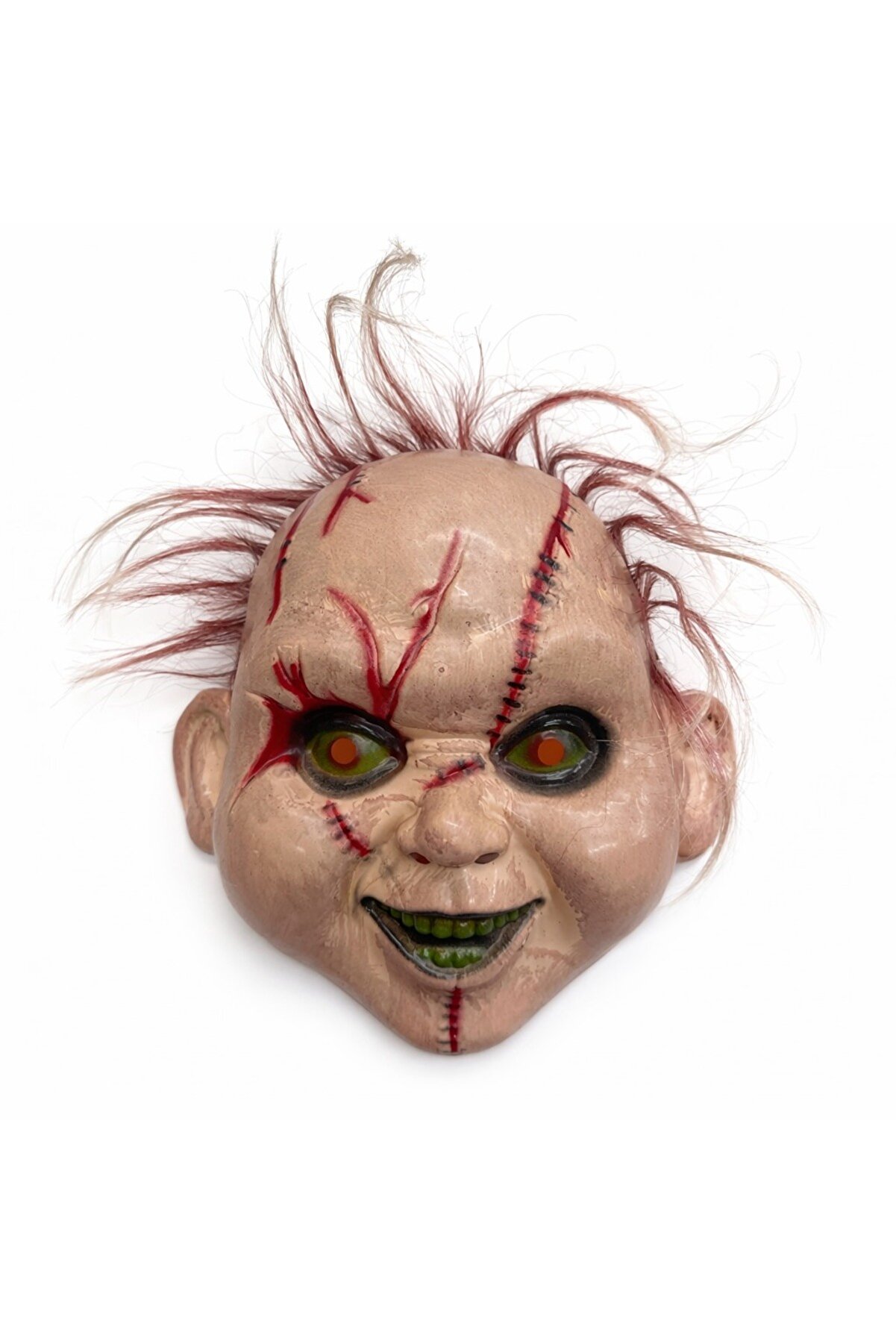 Ethab Ti̇caret Sa&ccedil;lı &Ccedil;aki̇ Yeşi̇l G&ouml;z Korku Maskesi̇ &ndash; Ger&ccedil;ek&ccedil;i̇ Di̇ki̇şli̇ Ve Detaylı Maske