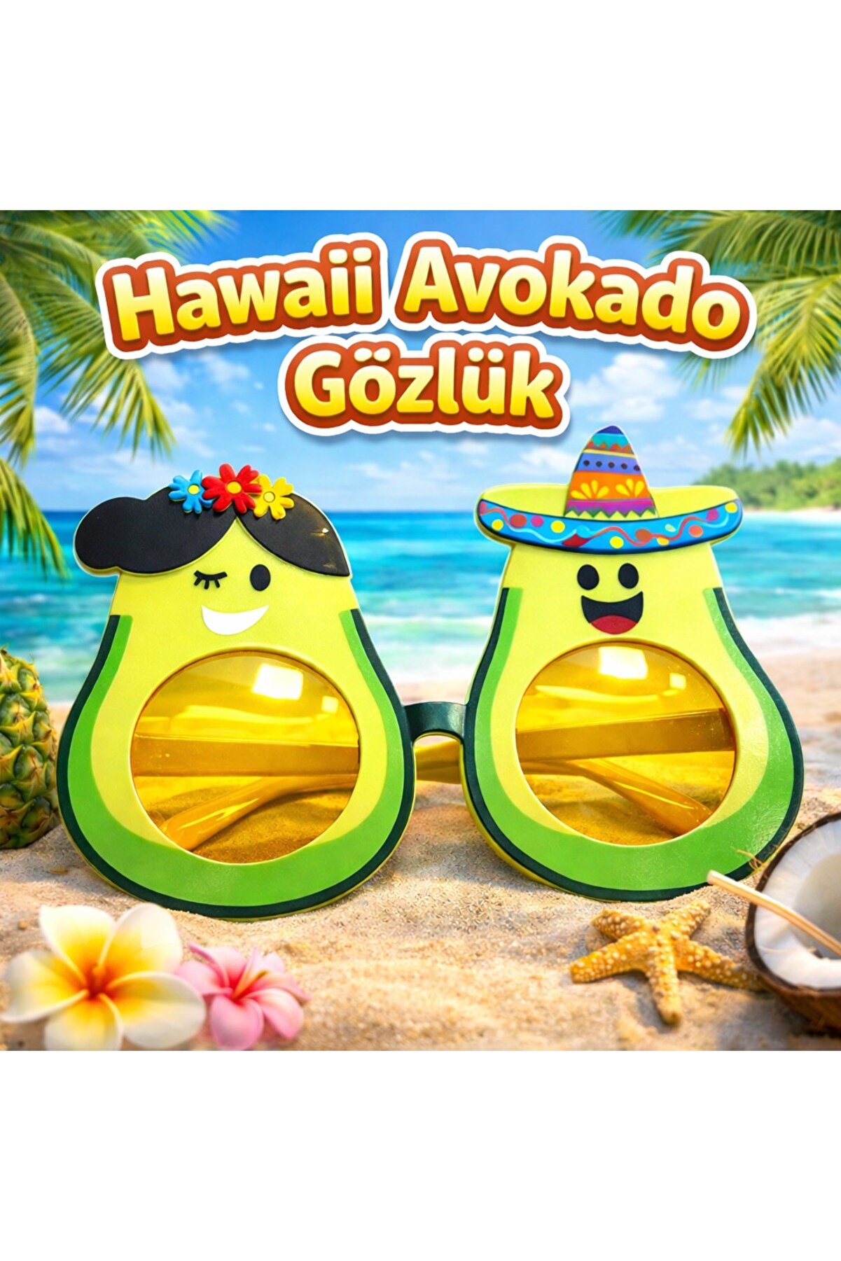 Ethab Ti̇caret Hawai̇i̇ Temalı Avokado G&ouml;zl&uuml;k &ndash; Kost&uuml;m &Amp Parti̇ G&ouml;zl&uuml;ğ&uuml;