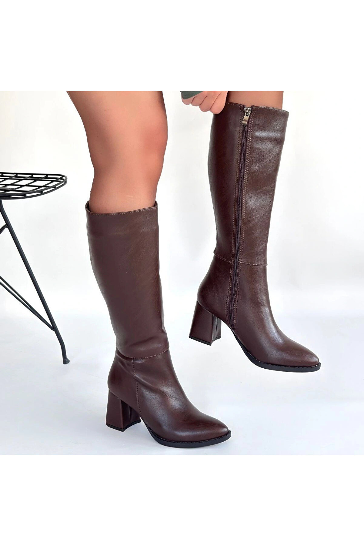 Ethab Ti̇caret Morena Acı Kahve Ci̇lt Topuklu &Ccedil;i̇zme