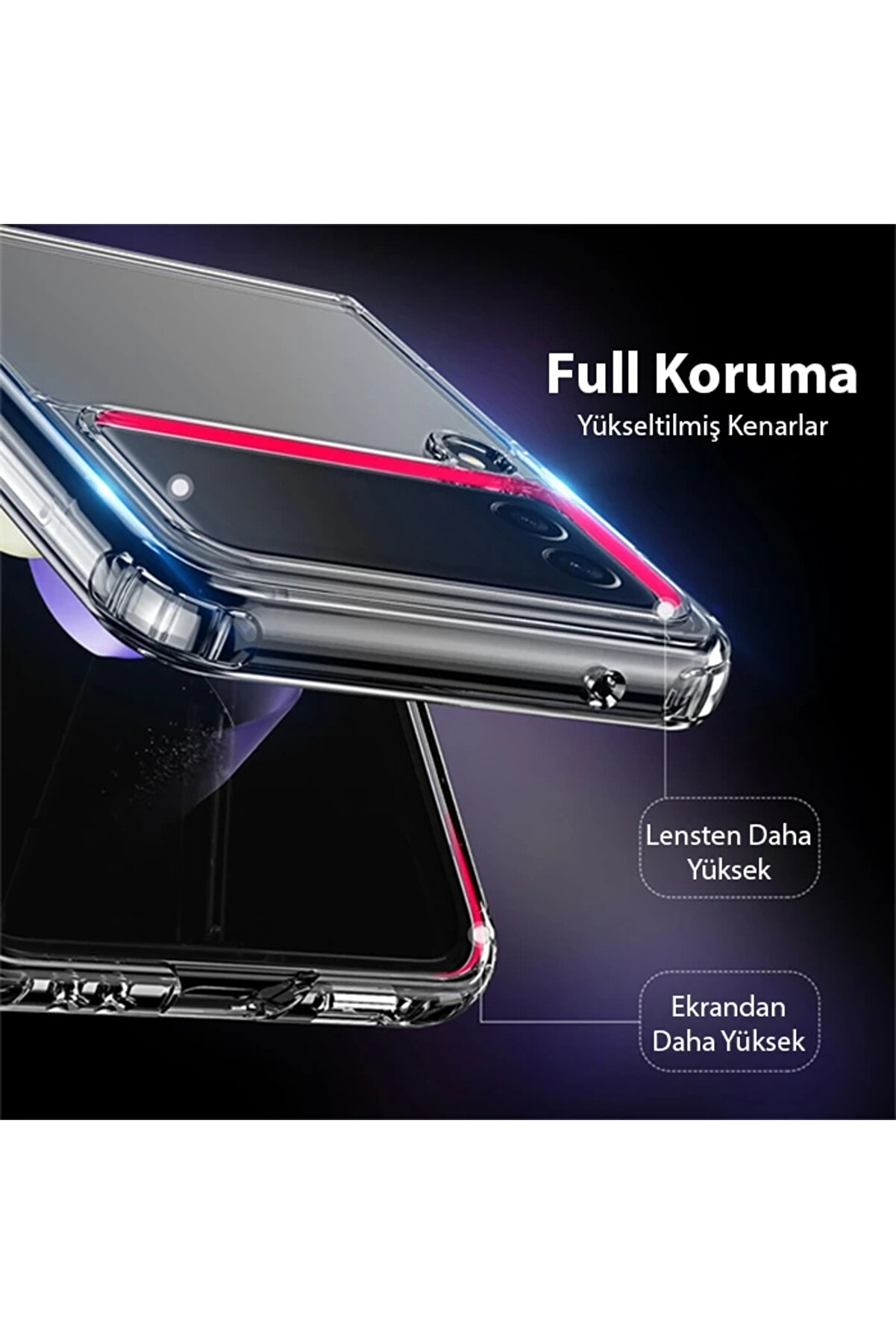 Buti̇k Dux Duci̇s Crystal Cli̇n Seri̇es Samsung Galaxy Z Fli̇p4 5G Shockproof Şeffaf Si̇li̇kon Kılıf-(5775)