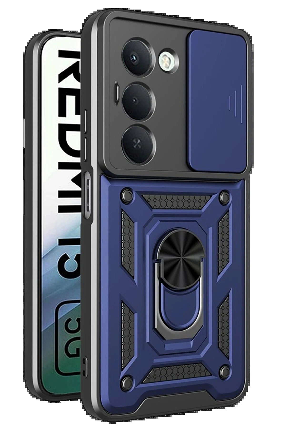 Buti̇k Xi̇aomi̇ Redmi̇ 15 4G Pars Lens Y&uuml;z&uuml;kl&uuml; Si̇li̇kon - Laci̇vert-(5796)