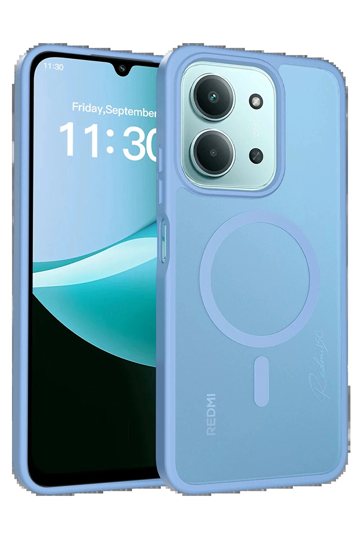 Buti̇k Xi̇aomi̇ Redmi̇ 15C 4G Jota Magsafe Kapak - A&ccedil;ık Mavi̇-(5796)