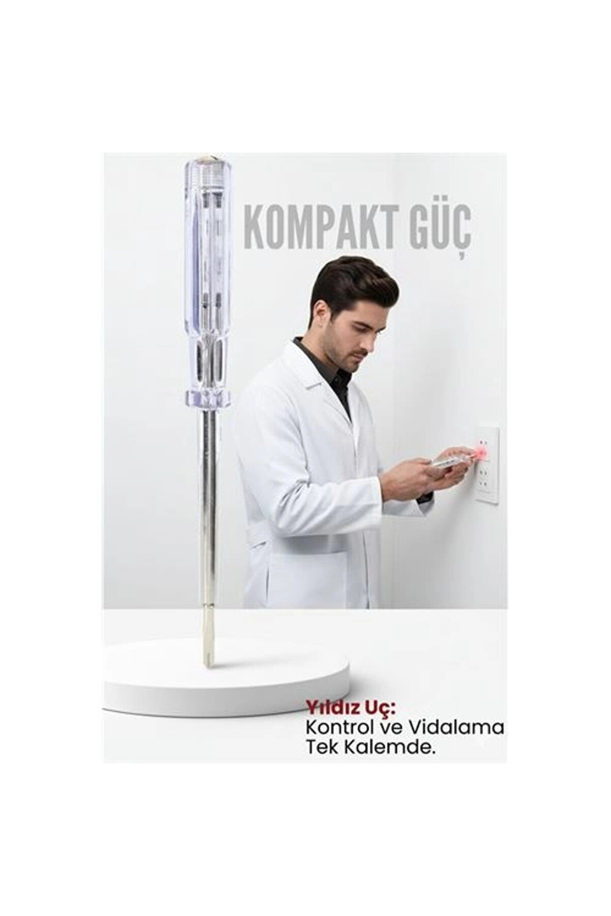 Buti̇k Yıldız U&ccedil;lu Elektri̇k Kontrol Kalemi̇ Faz Test Ci̇hazı Voltaj Kontrol Anahtarı