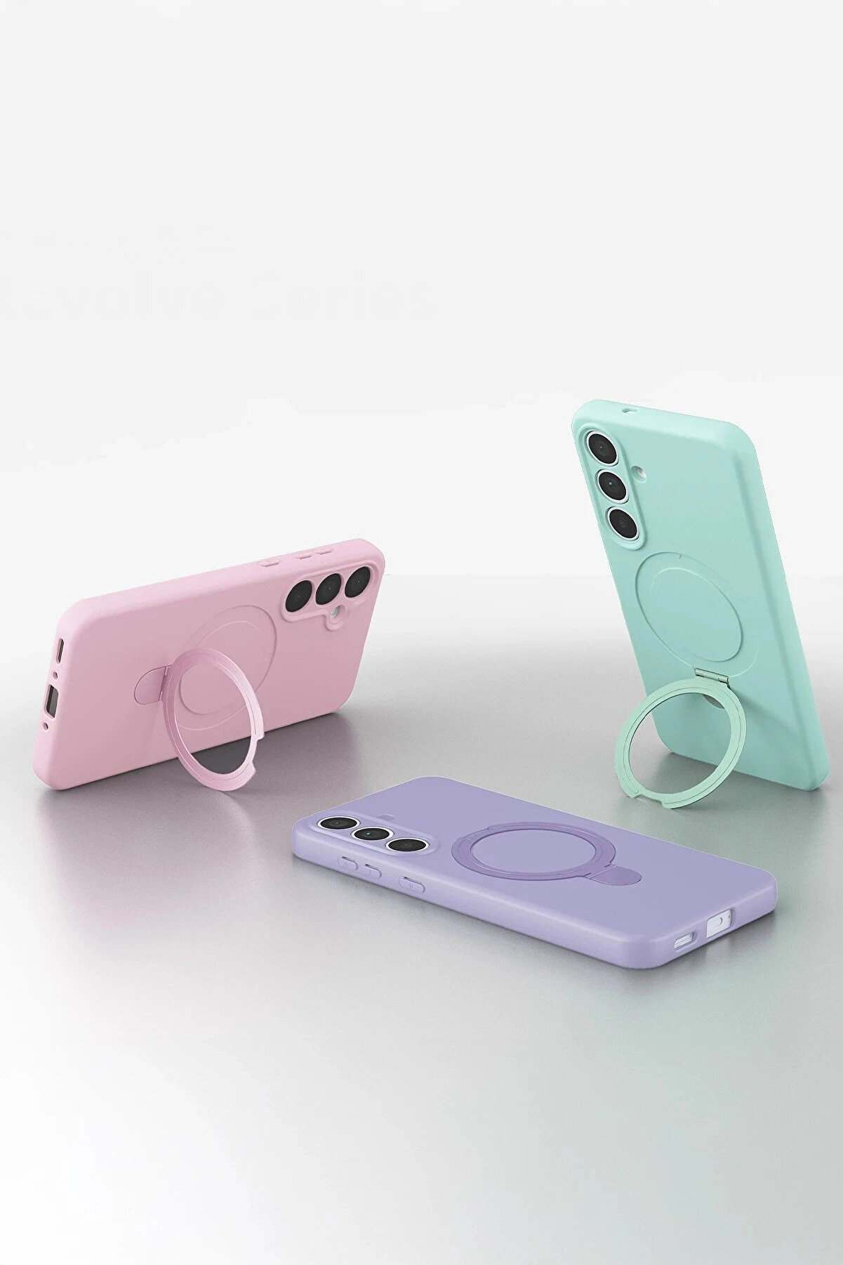 Buti̇k Samsung Galaxy S25 Fe Regal Magsafe Standlı Kapak - &Ccedil;&ouml;l Ti̇tanyum-(5796)