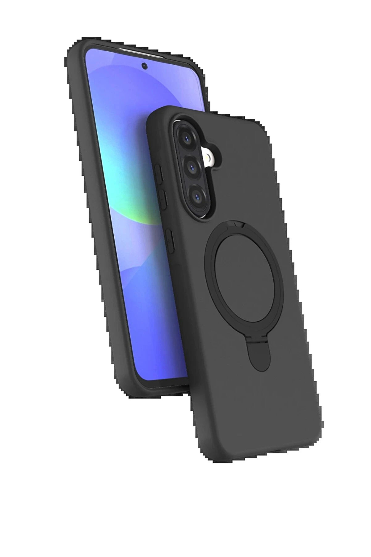 Buti̇k Samsung Galaxy A36 Regal Magsafe Standlı Kapak - Si̇yah-(5796)