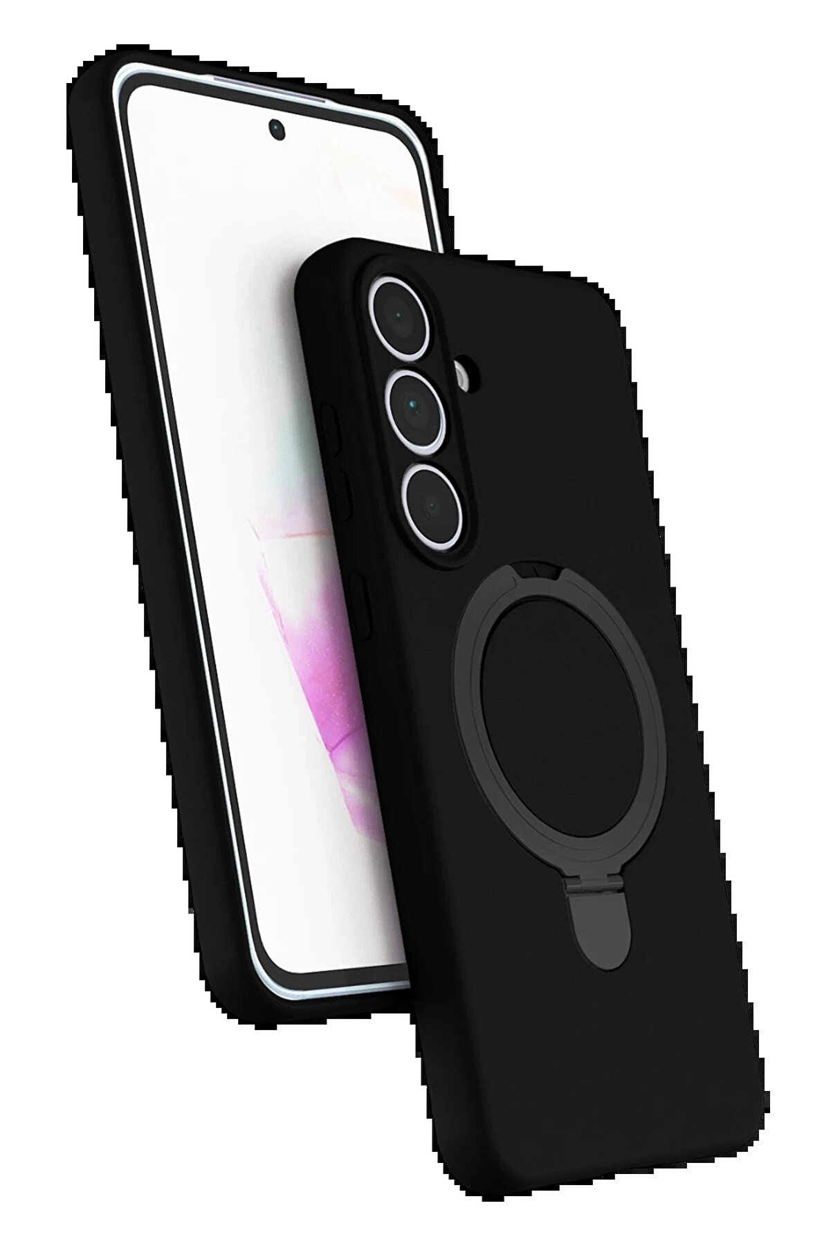 Buti̇k Samsung Galaxy S25 Fe Regal Magsafe Standlı Kapak - Si̇yah-(5796)