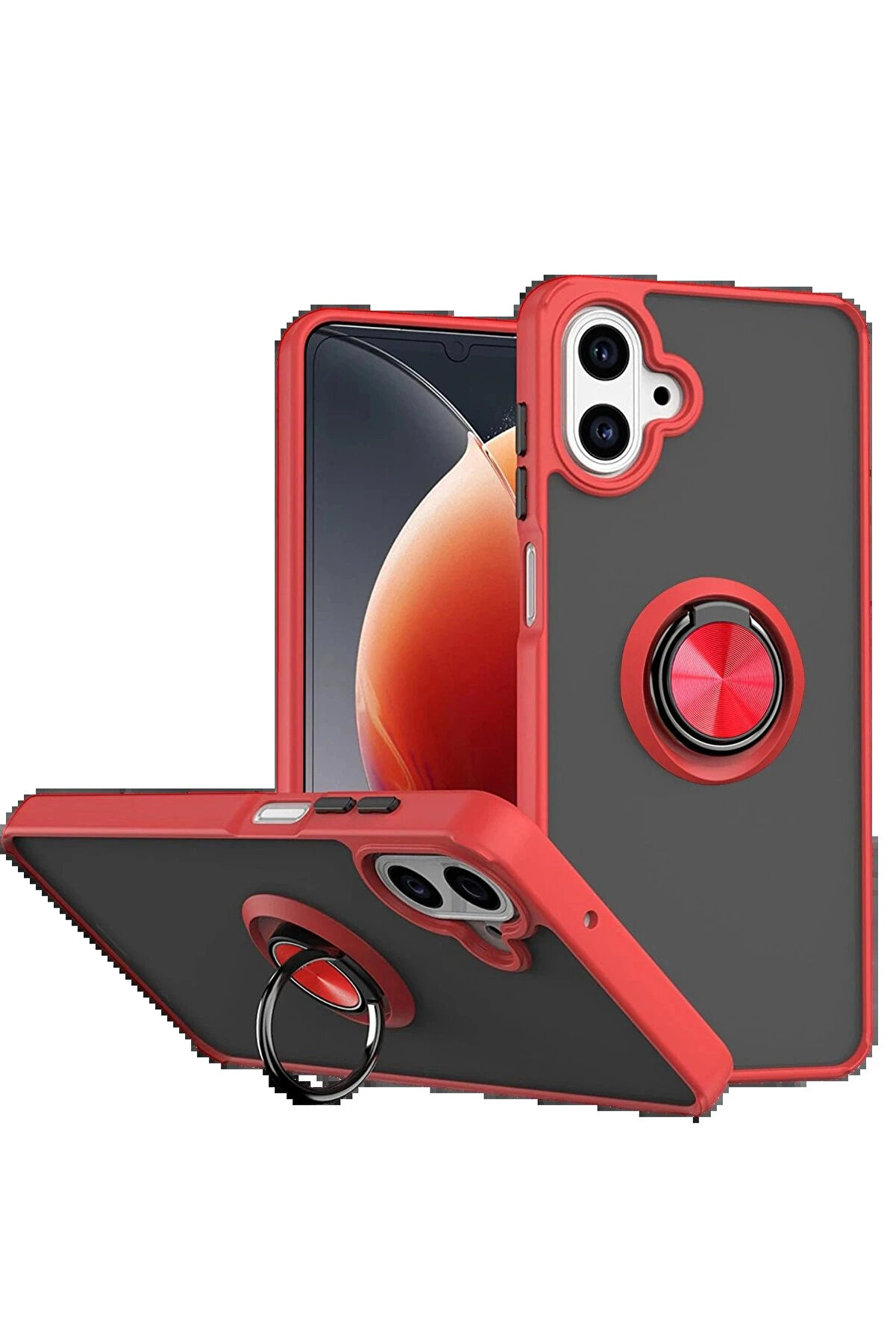 Buti̇k Samsung Galaxy A07 4G Montreal Y&uuml;z&uuml;kl&uuml; Si̇li̇kon Kapak - Kırmızı-(5796)