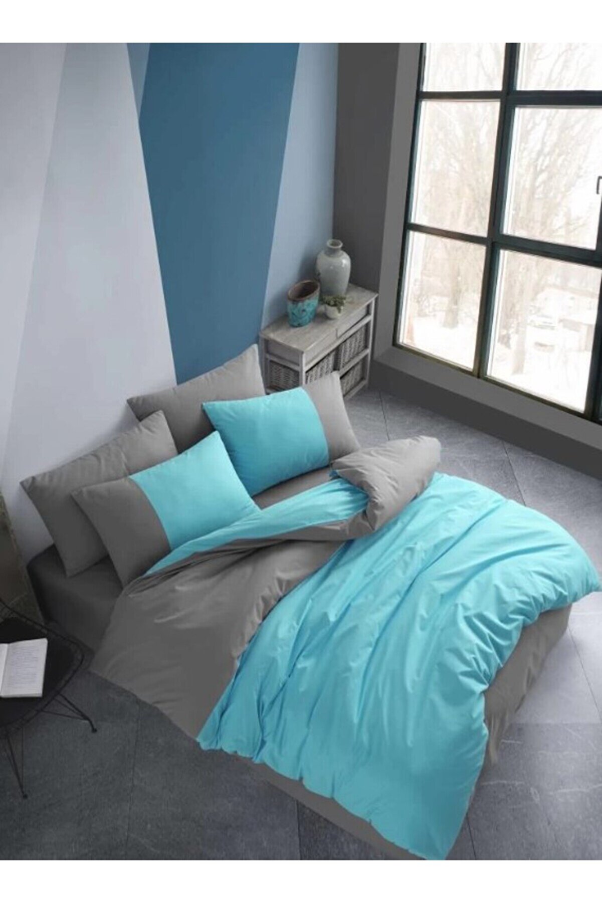 Ethab Ti̇caret Ki̇ngsi̇ze Popli̇n Nev Di̇amond Turkuaz