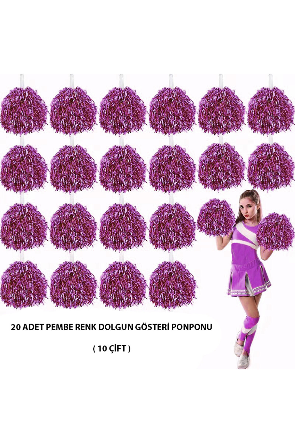 Ethab Ti̇caret 10 &Ccedil;i̇ft ( 20 Adet ) Pembe Renk 23 Ni̇san 19 Mayıs 29 Eki̇m Okul G&ouml;steri̇ Ponponları