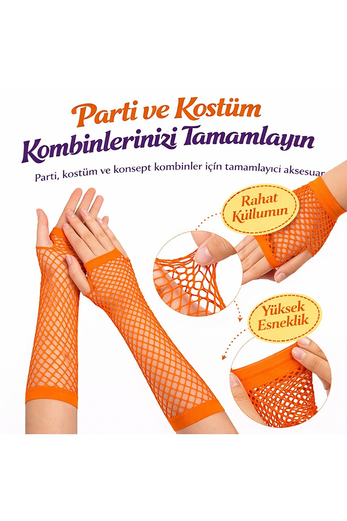 Ethab Ti̇caret 80&rsquo;Ler 90&rsquo;Lar Retro Tcu Fi̇le Parmaksız Eldi̇ven 26 Cm