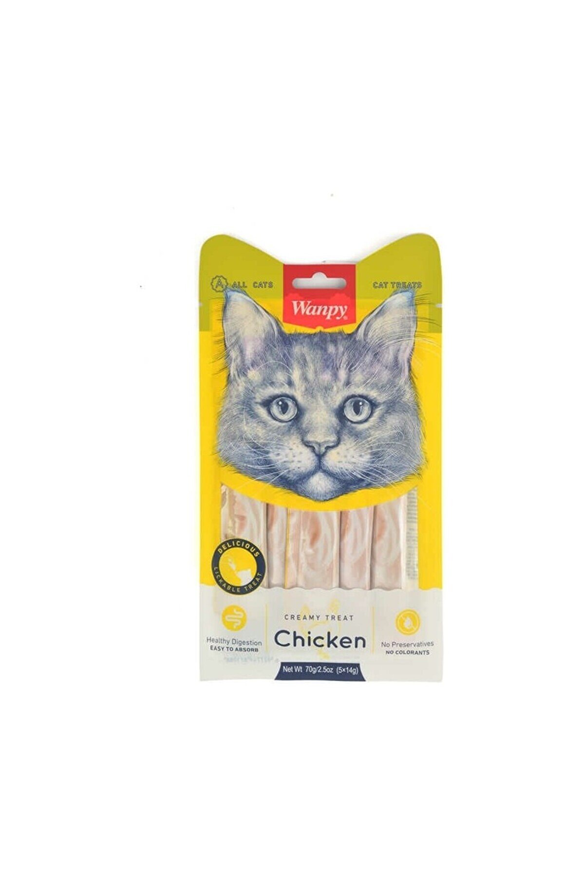 Ethab Ti̇caret Wanpy Tavuk Etli̇ Krema Li̇ki̇t H&uuml;pt&uuml;r&uuml;k Kedi̇ &Ouml;d&uuml;l&uuml; 5X14Gr