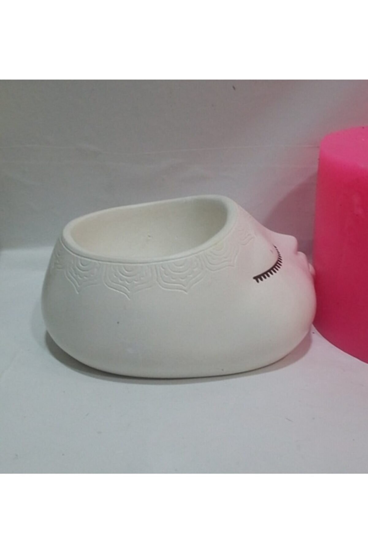 Kalıpcınızburada Sevi̇mli̇ Yüz Saksı Si̇li̇kon Kalıp