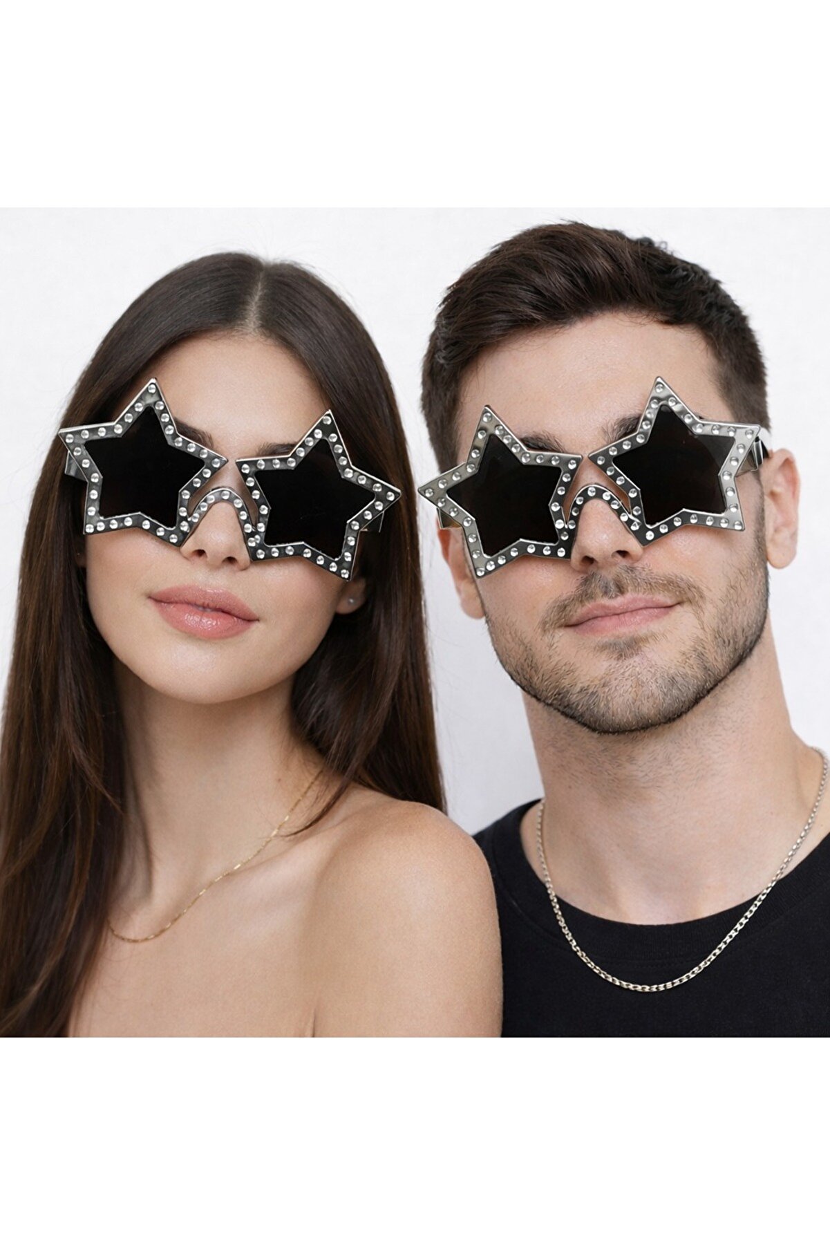 Ethab Ti̇caret G&uuml;m&uuml;ş Renk Di̇sko Yıldızı Retro Parti̇ G&ouml;zl&uuml;ğ&uuml; 16X7 Cm