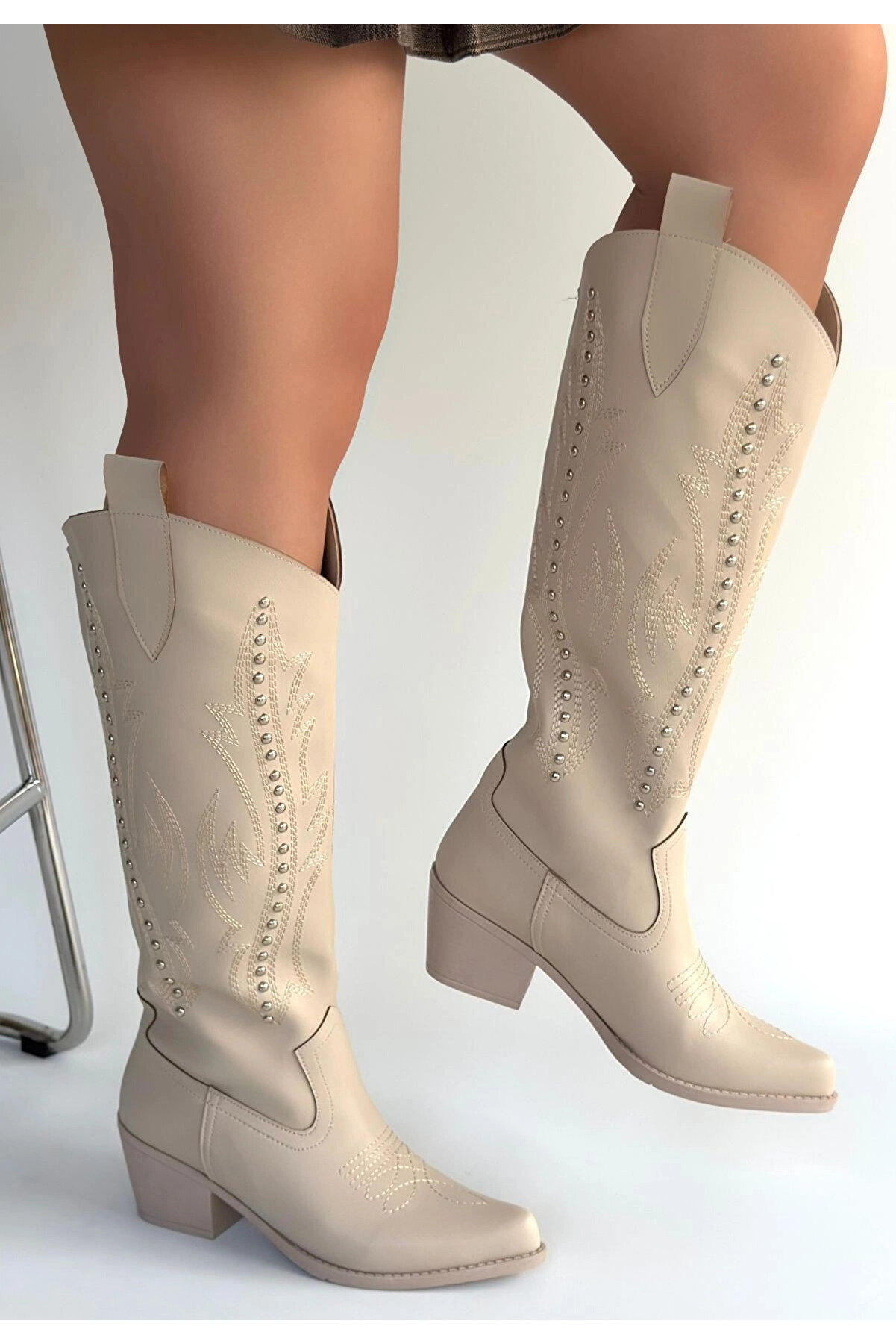 Ethab Ti̇caret Meof Bej Ci̇lt Topuklu &Ccedil;i̇zme