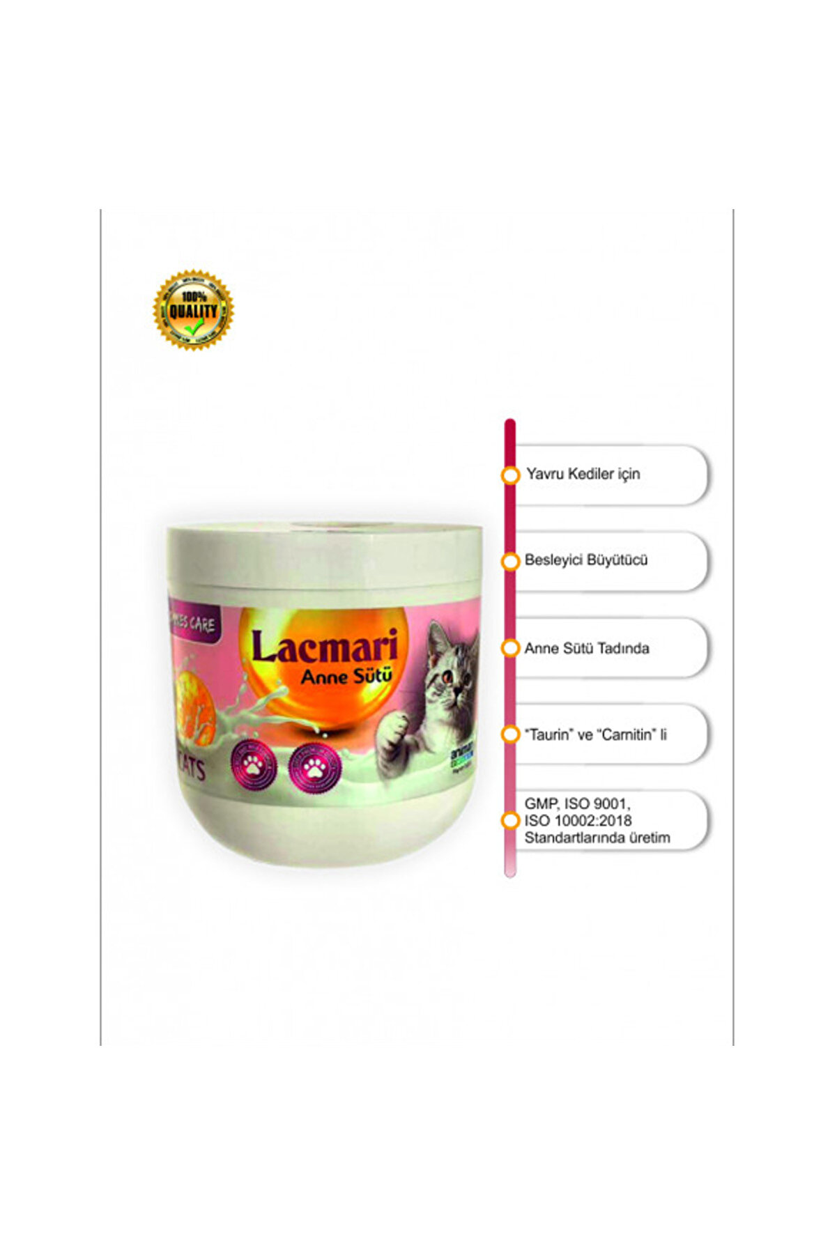 Ethab Ti̇caret Ani̇mari̇ Lacmari̇ Cat 200 Gr Yavru Kedi̇ler I&ccedil;i̇n S&uuml;t Tozu