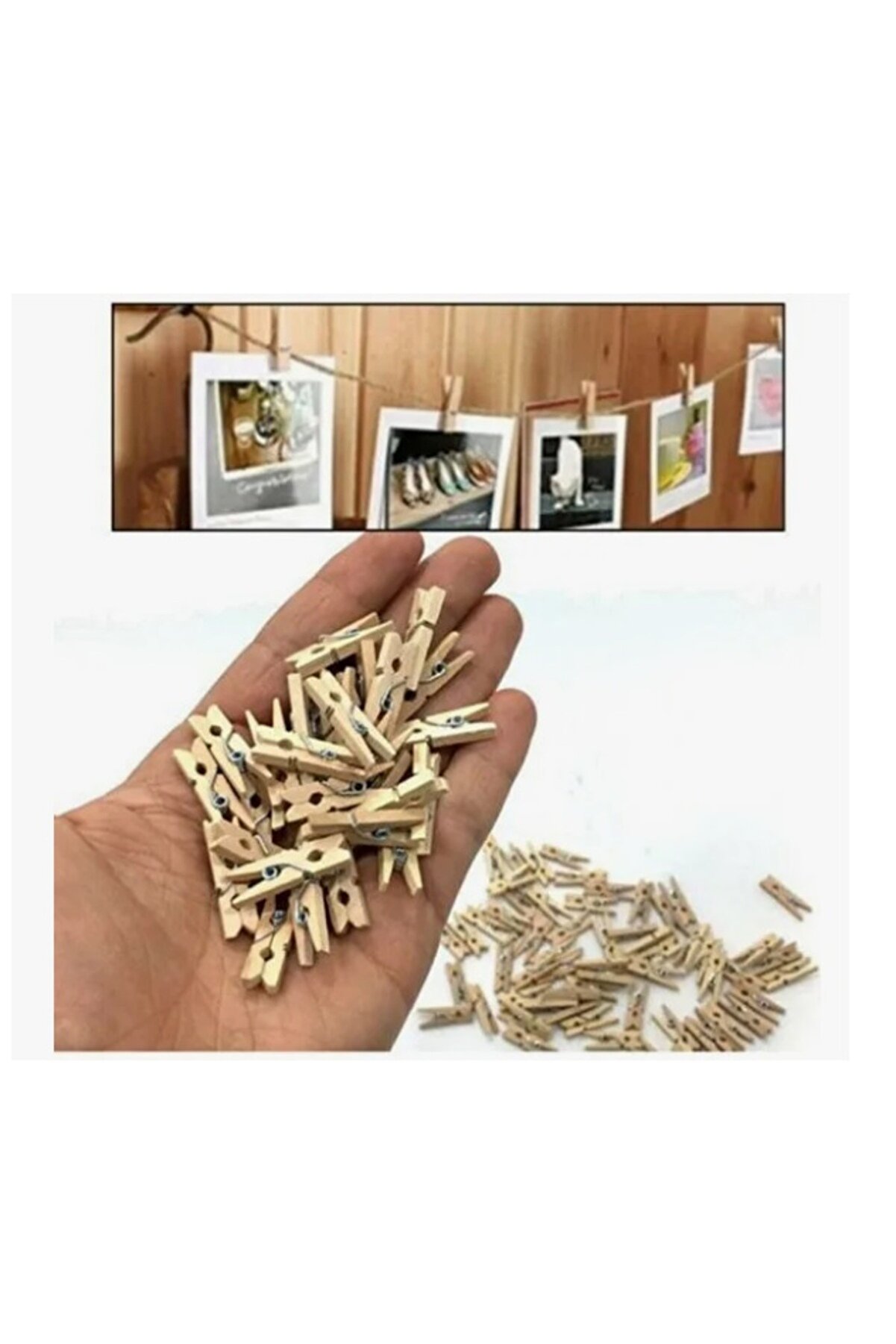 Ethab Ti̇caret Mandal Mi̇ni̇ Ahşap Mandal (100 Adet)