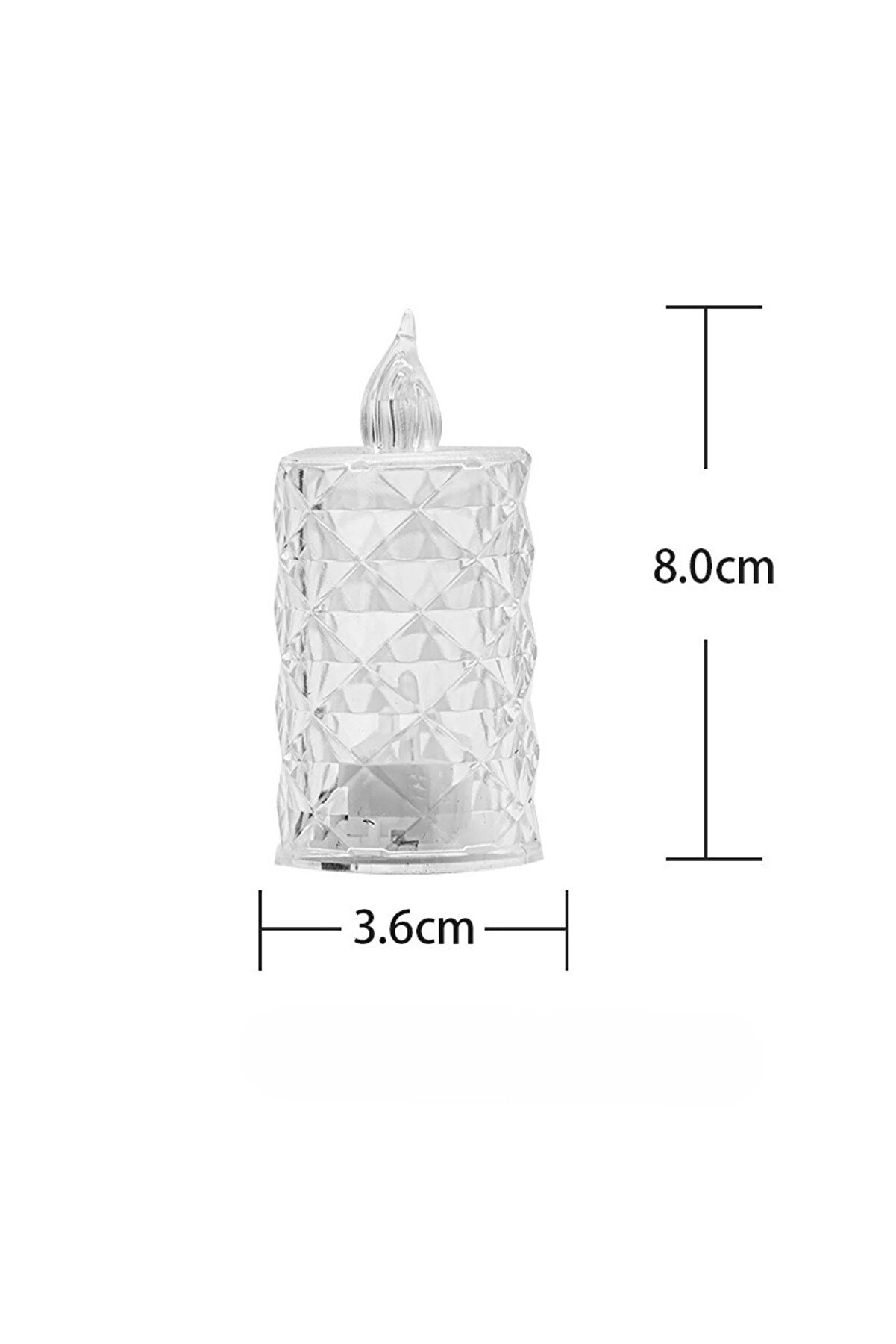 Ethab Ti̇caret Led Mum Şeffaf Kri̇stal Led Mum Pi̇lli̇ Alevsi̇z &Ccedil;ay Mumu D&uuml;ğ&uuml;n Doğum G&uuml;n&uuml; Ortam Işığı