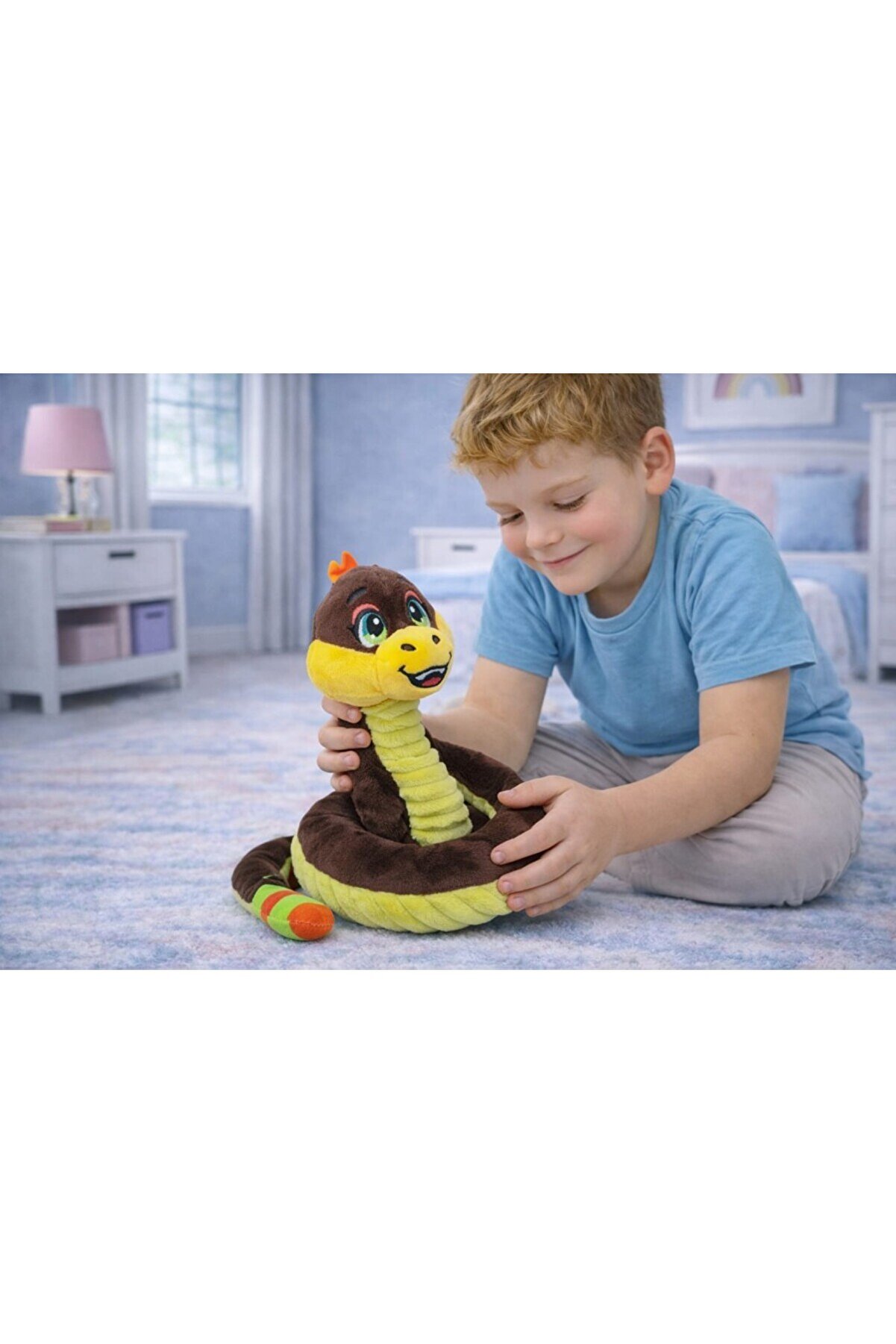 Ethab Ti̇caret Peluş Sevi̇mli̇ Hayvanlar 35 Cm - Kahverengi̇ &Ccedil;ıngıraklı Yılan