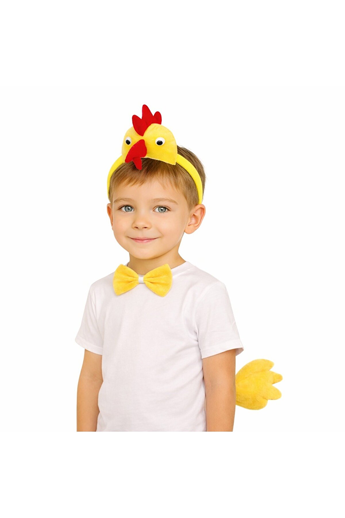 Ethab Ti̇caret &Ccedil;ocuk Horoz Tavuk Kost&uuml;m Seti̇ 3 Par&ccedil;a (Ta&ccedil; + Papyon + Kuyruk)