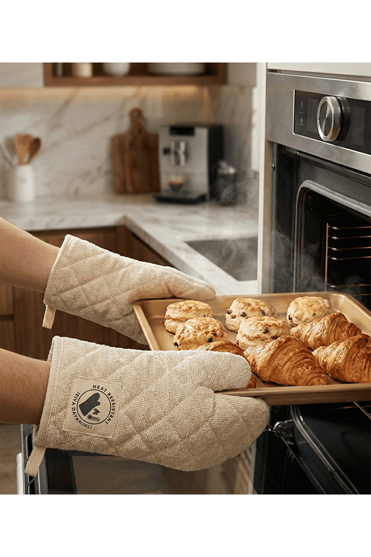 Ethab Ti̇caret Fırın Eldi̇veni̇ Isıya Dalı Termo Astarlı L&uuml;x Fırın Eldi̇veni̇