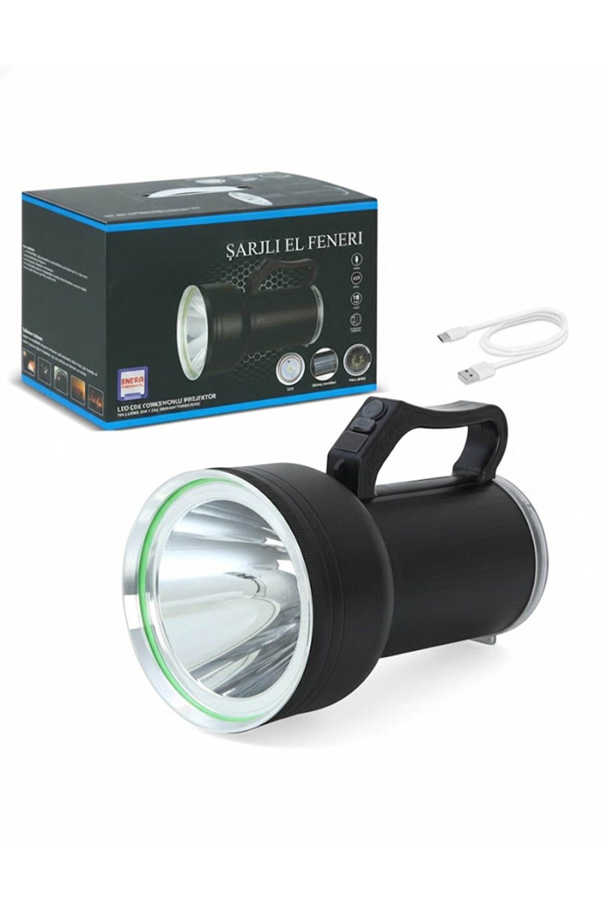 Ethab Ti̇caret Taşınabi̇li̇r Solar Şarjlı Led Fener Powerbank &Ouml;zelli̇kli̇ Kamp Ve Aci̇l Durum İ&ccedil;i̇n S&uuml;per Parlak Işık