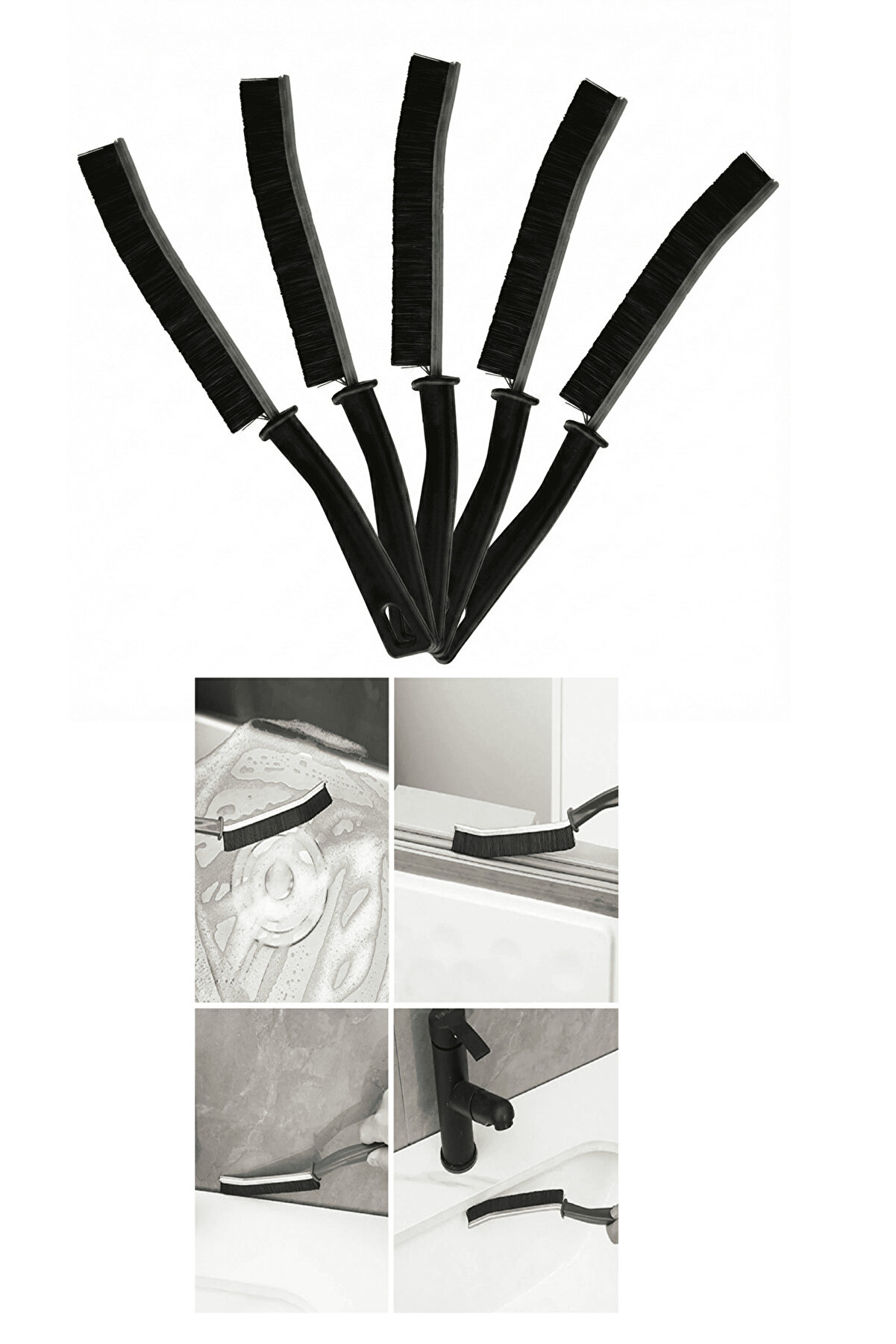 Ethab Ti̇caret 5 Adet İnce Kıl Fır&ccedil;a Banyo Mutfak Pencere Oluk Klozet Kenarı Kavi̇sli̇ Detay Temi̇zleme Fır&ccedil;ası