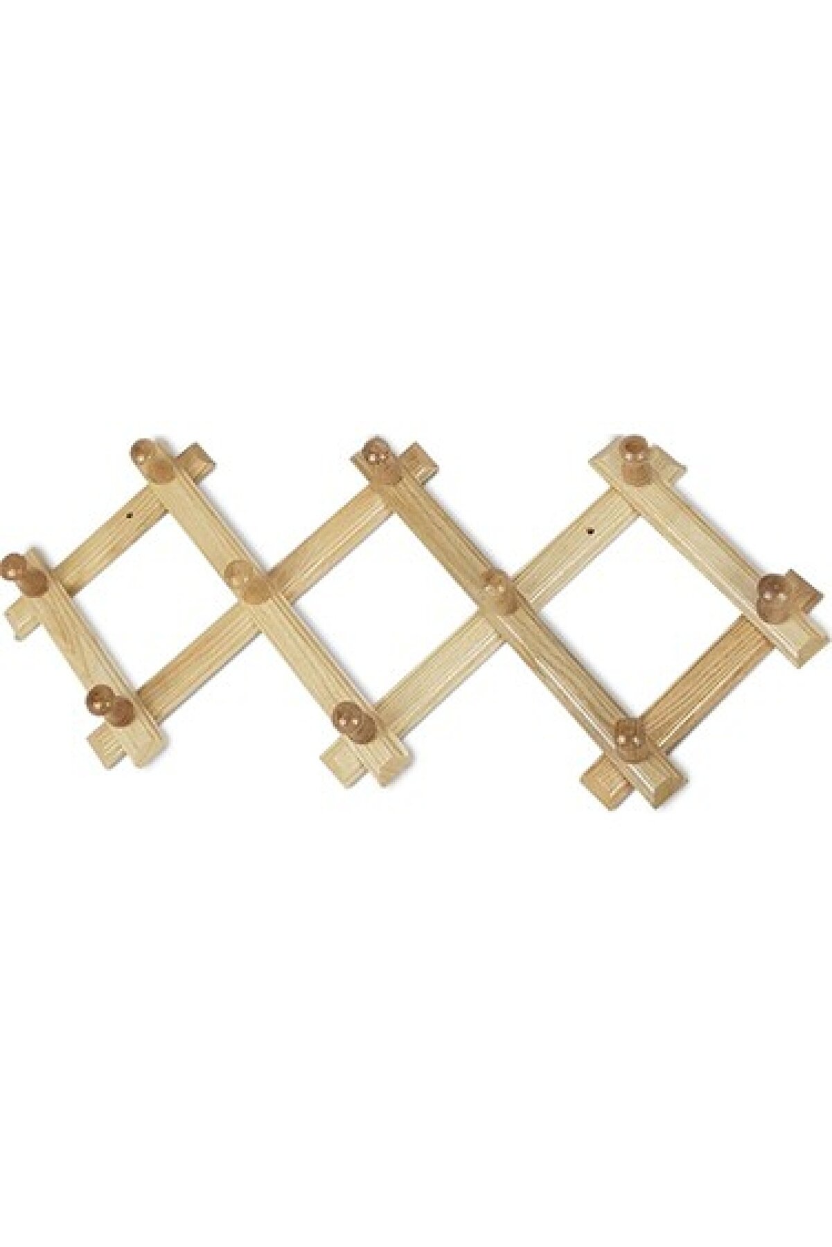 Go İthalat Ahşap 10 Kollu Akordi̇yon Duvar Askısı