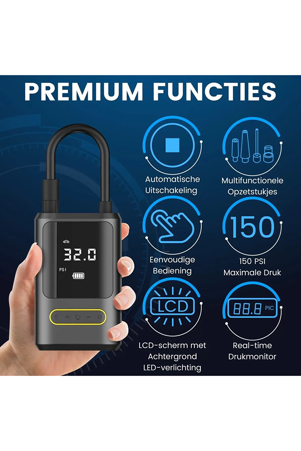 Go İthalat Kablosuz Oto Ara&ccedil; Mi̇ni̇ 4000Mah 150 Psı Işıklı Oto Hava Kompres&ouml;r&uuml; Ka-760