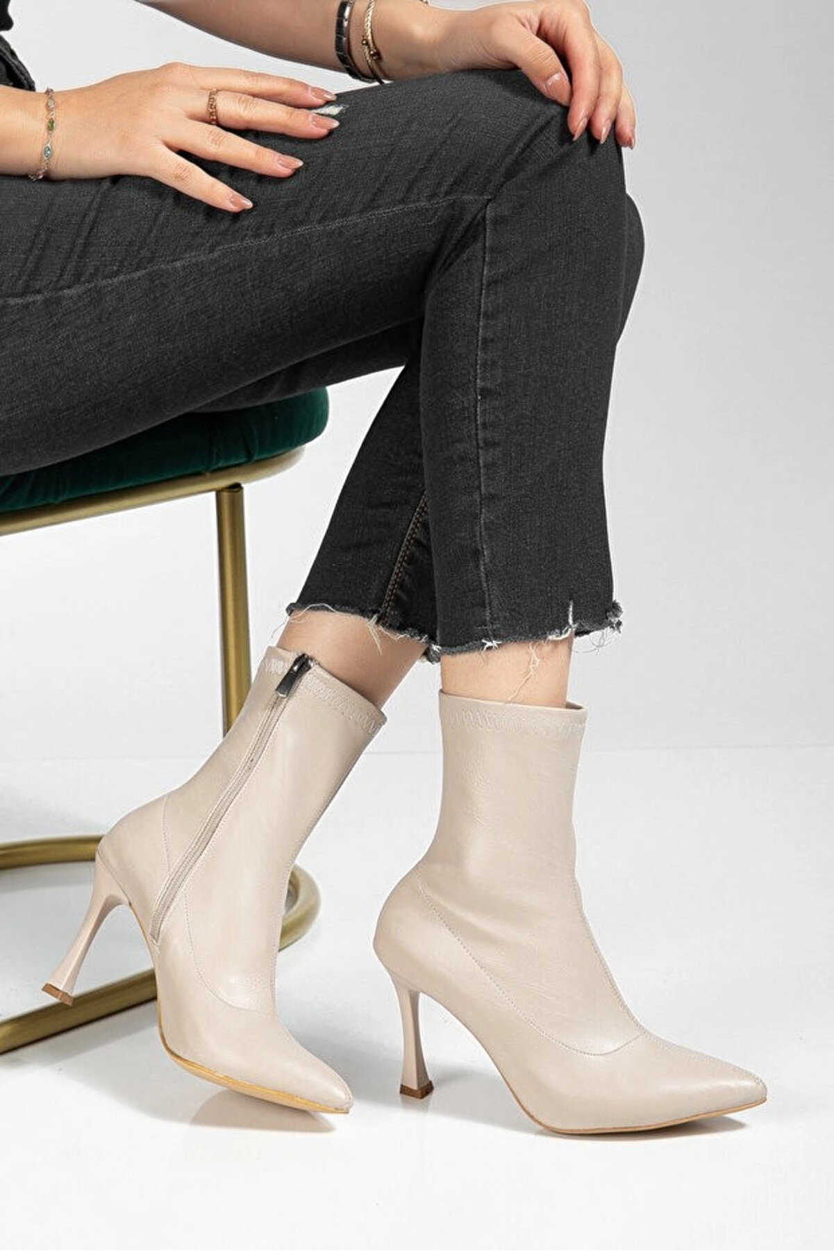 Ethab Ti̇caret Orjen Bej Ci̇lt Stre&ccedil; Topuklu Bot