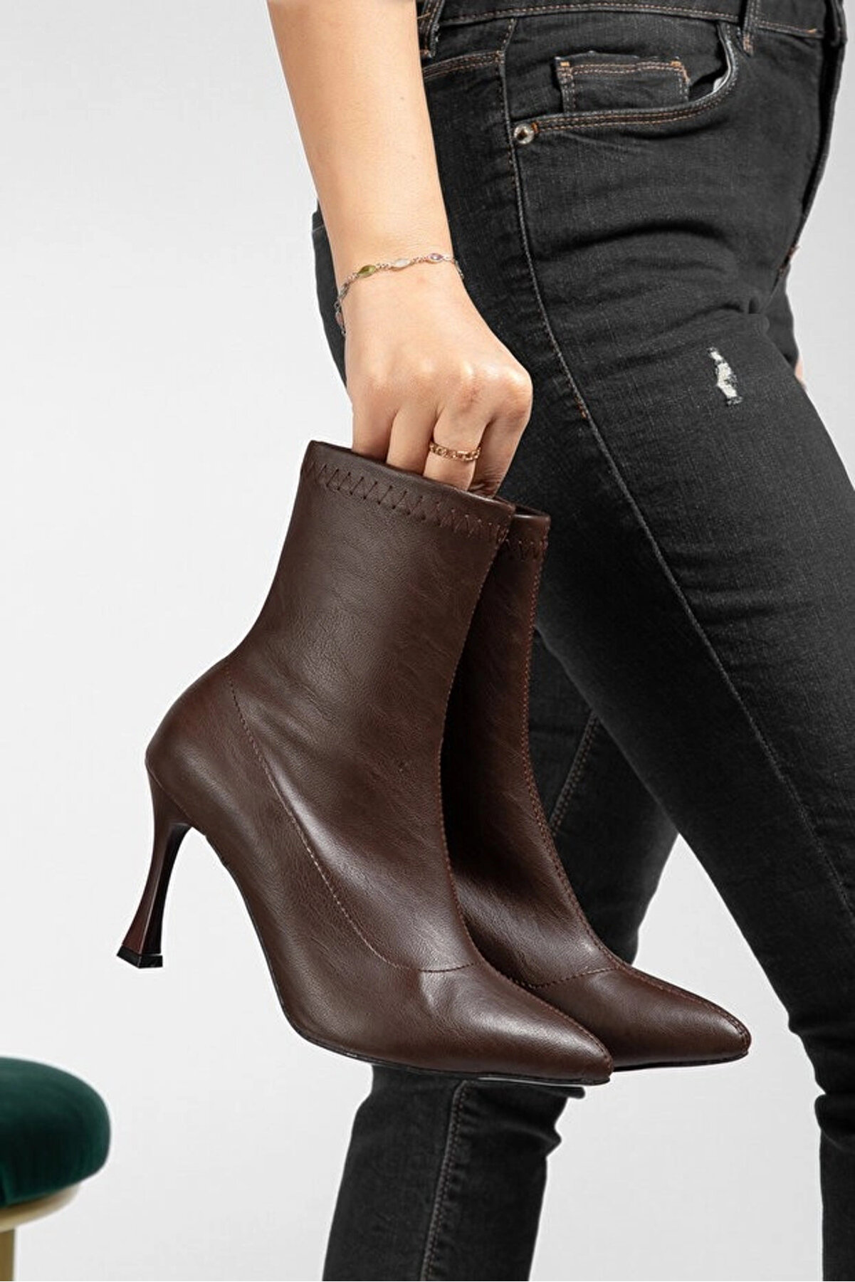 Ethab Ti̇caret Orjen Kahverengi̇ Ci̇lt Stre&ccedil; Topuklu Bot