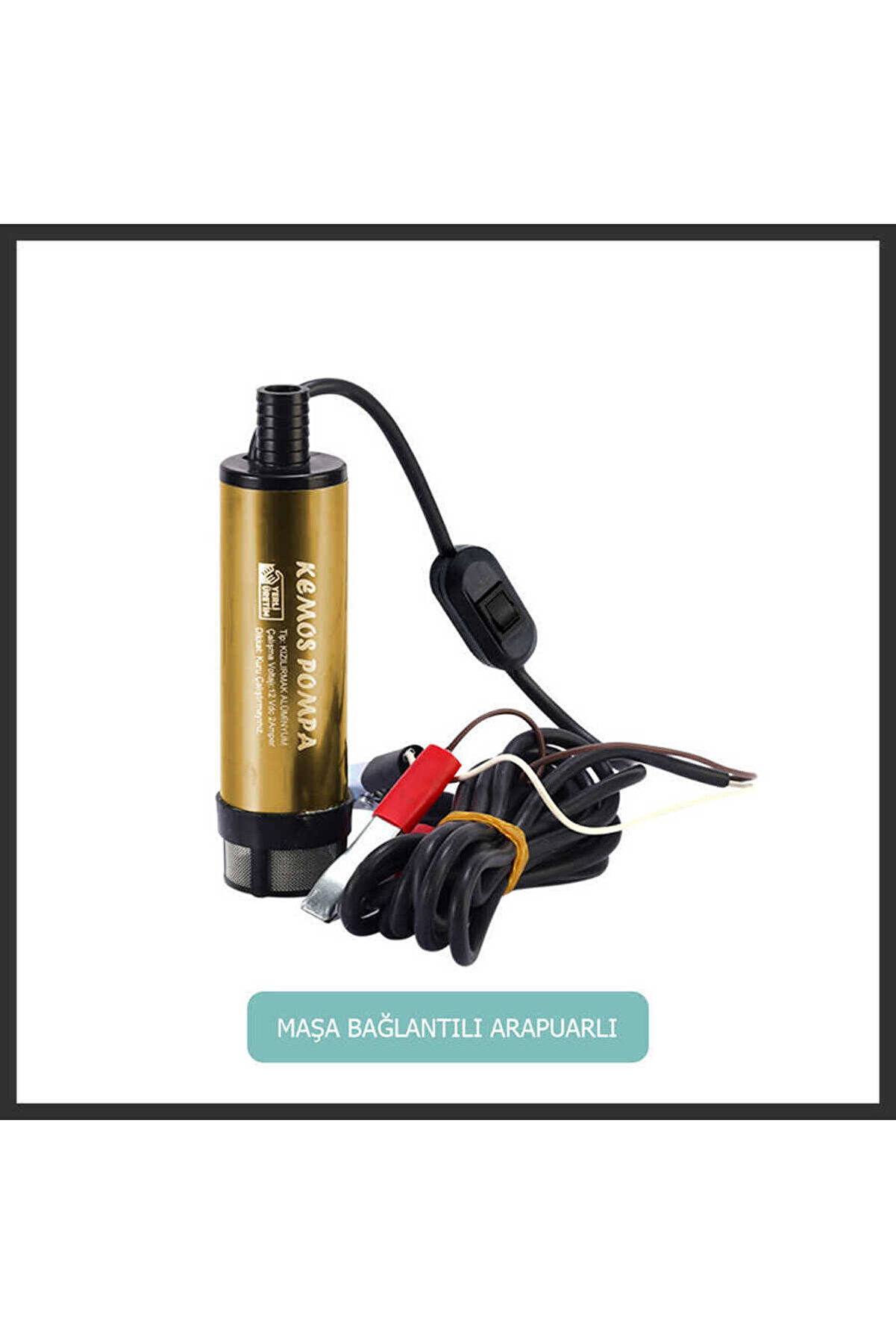 Kemos Deli̇ce Al&uuml;mi̇nyum G&ouml;vdeli̇ 12 Volt Sıvı Ve Mazot Aktarma Pompası 4 Metre Hortumlu