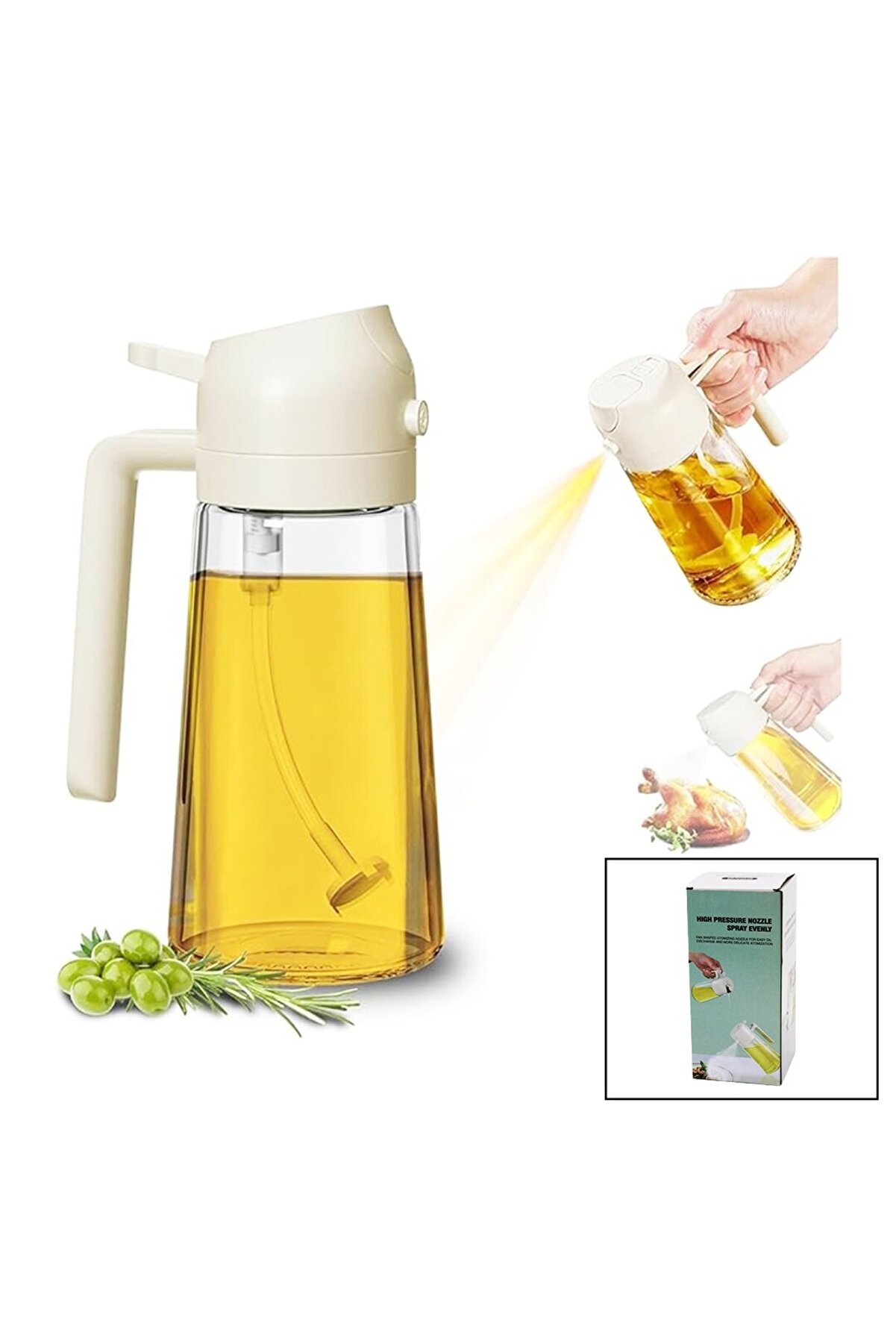 Go İthalat Yağdanlık 2In1 - Spreyli̇ - Akıtmalı Ki̇li̇tli̇ Kapaklı - S&uuml;rahi̇ Modeli̇