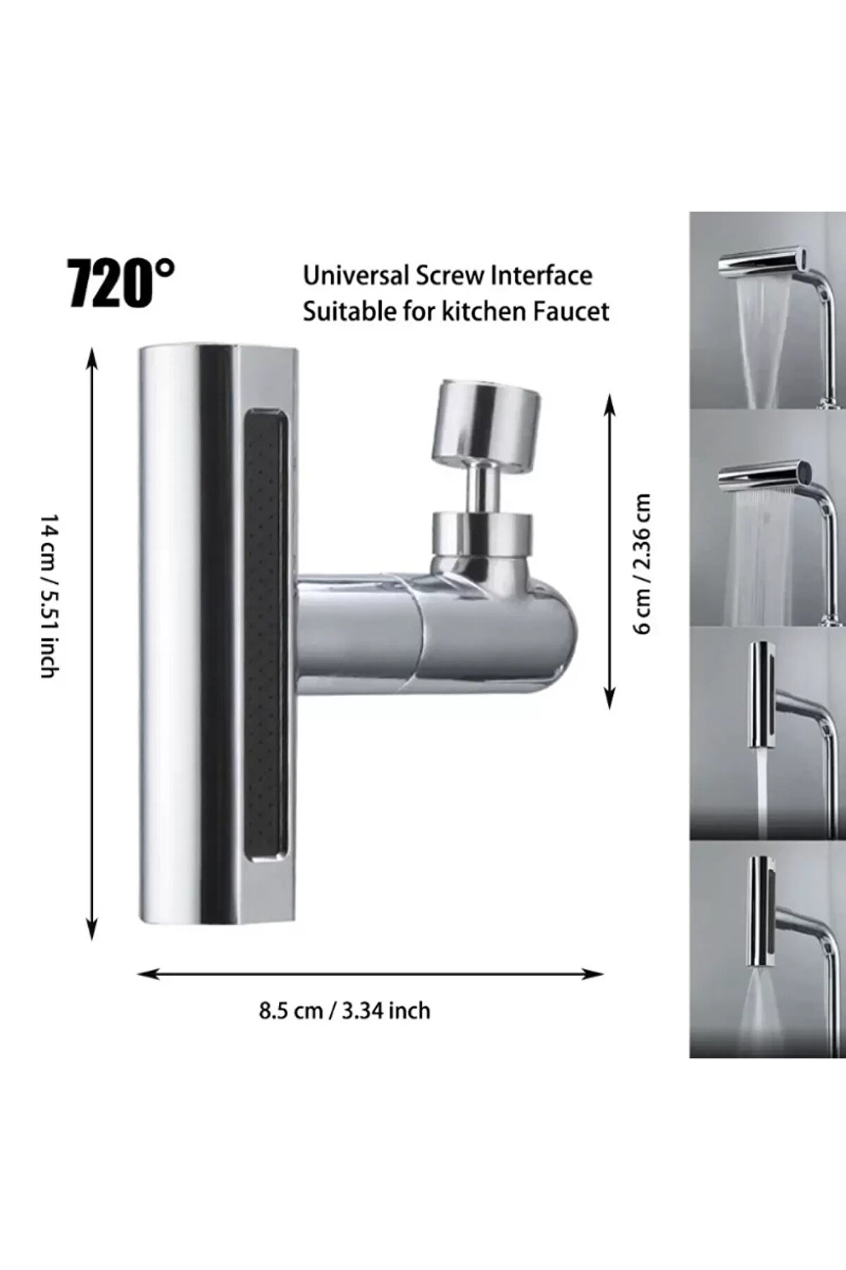 Go İthalat Mutfak Musluğu P&uuml;sk&uuml;rtme Başlığı 4İn1