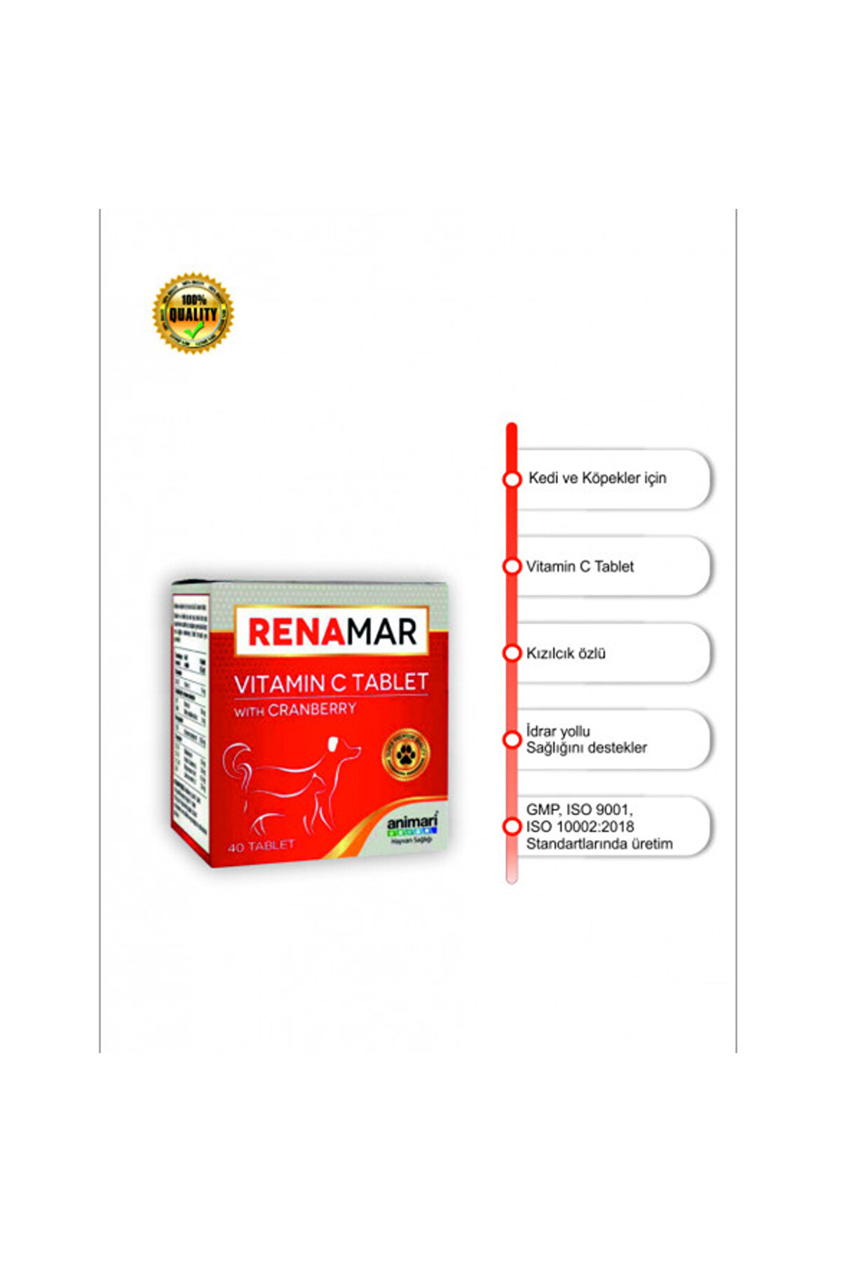 Ethab Ti̇caret Ani̇mari̇ Renamar B&ouml;brek Destekli̇ Tablet 40 Adet